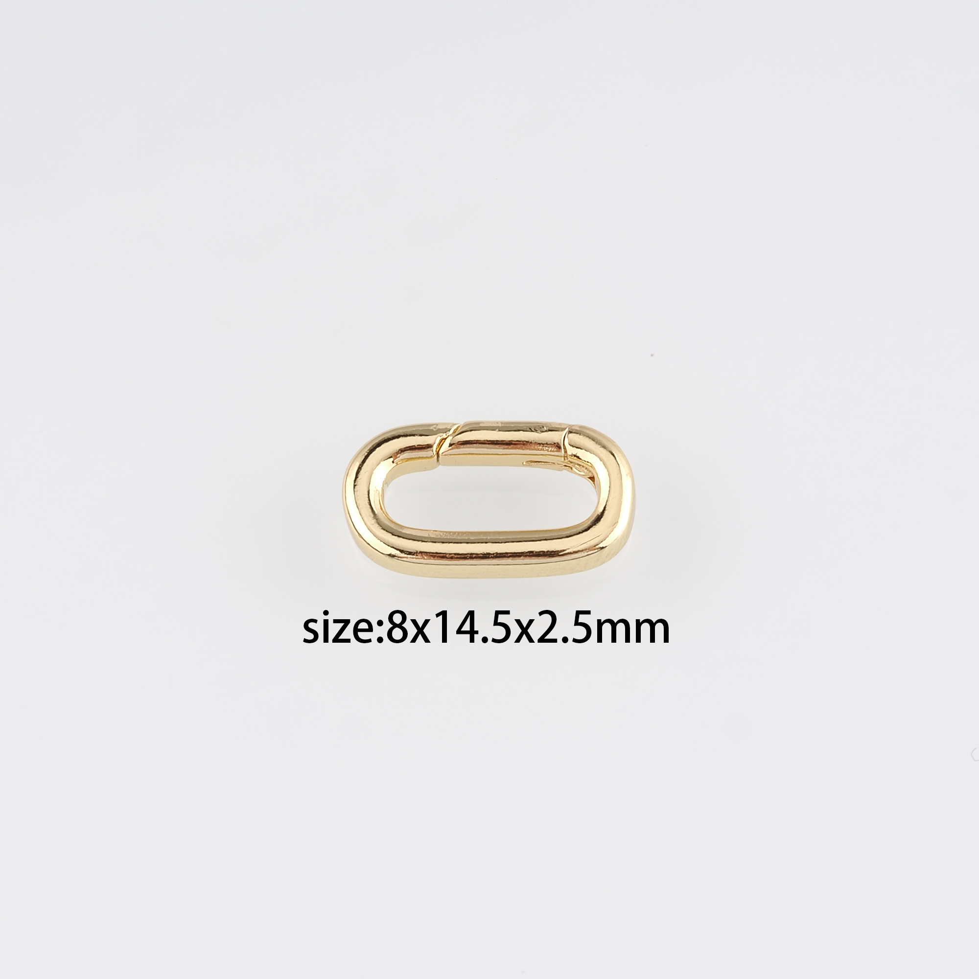 18K Gold Filled Oval Spring Clasp,Push Gate Buckle Bracelet Necklace for DIY Jewelry Finding Necklace Bracelet