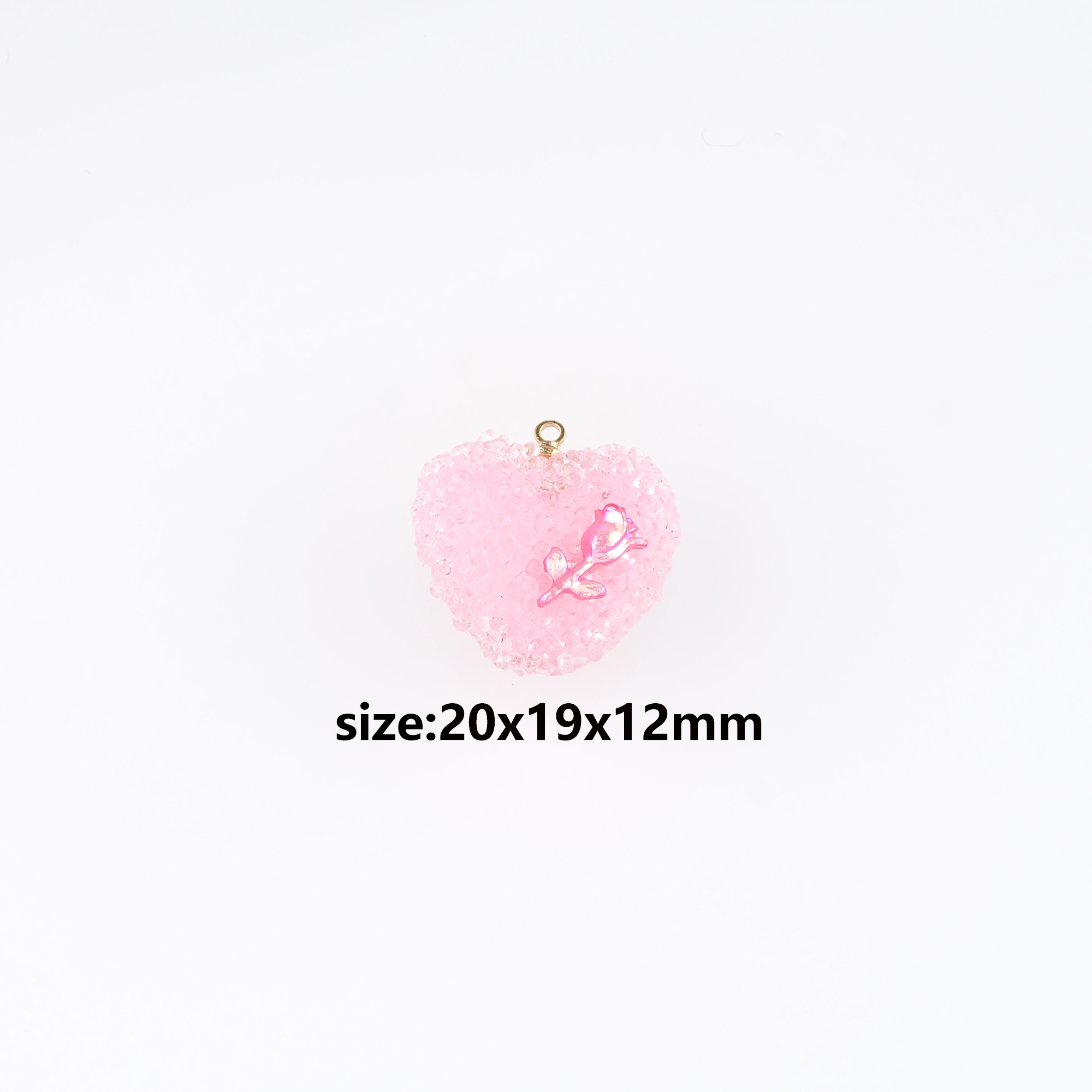 18K Gold Filled Heart Pendant,Dainty Heart Charm Earrings Necklace for DIY Jewelry Making Supply