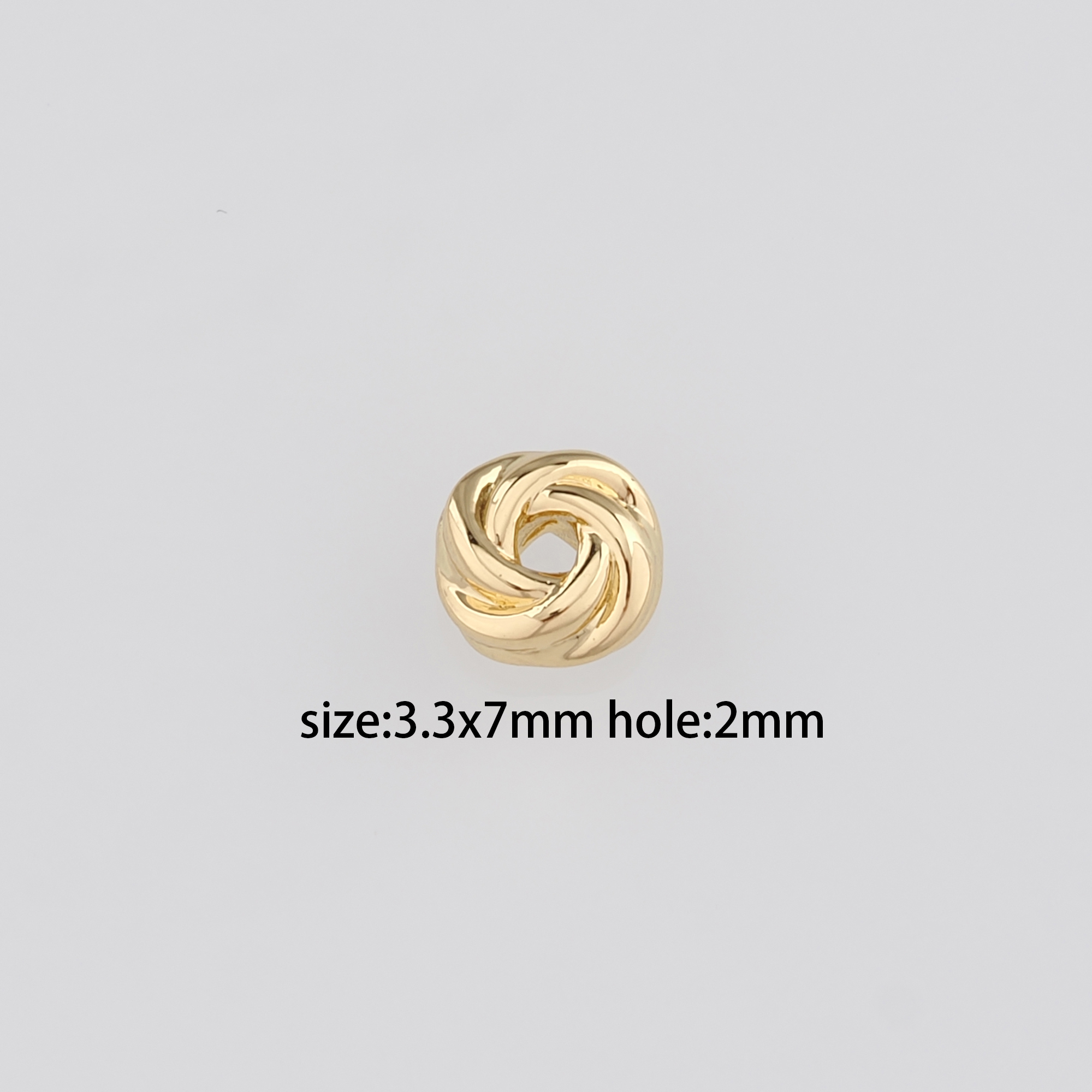 18K Gold Filled Spiral Beads,Twist Bead,Gold Knot Spacer Beads,DIY Jewelry Making Supply