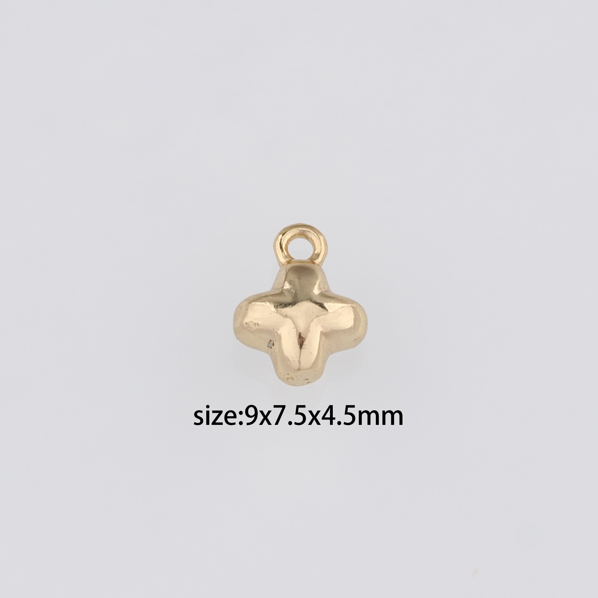 18K Gold Filled Cross Pendant,Religious Charm Earrings Necklace for DIY Jewelry Making Supply