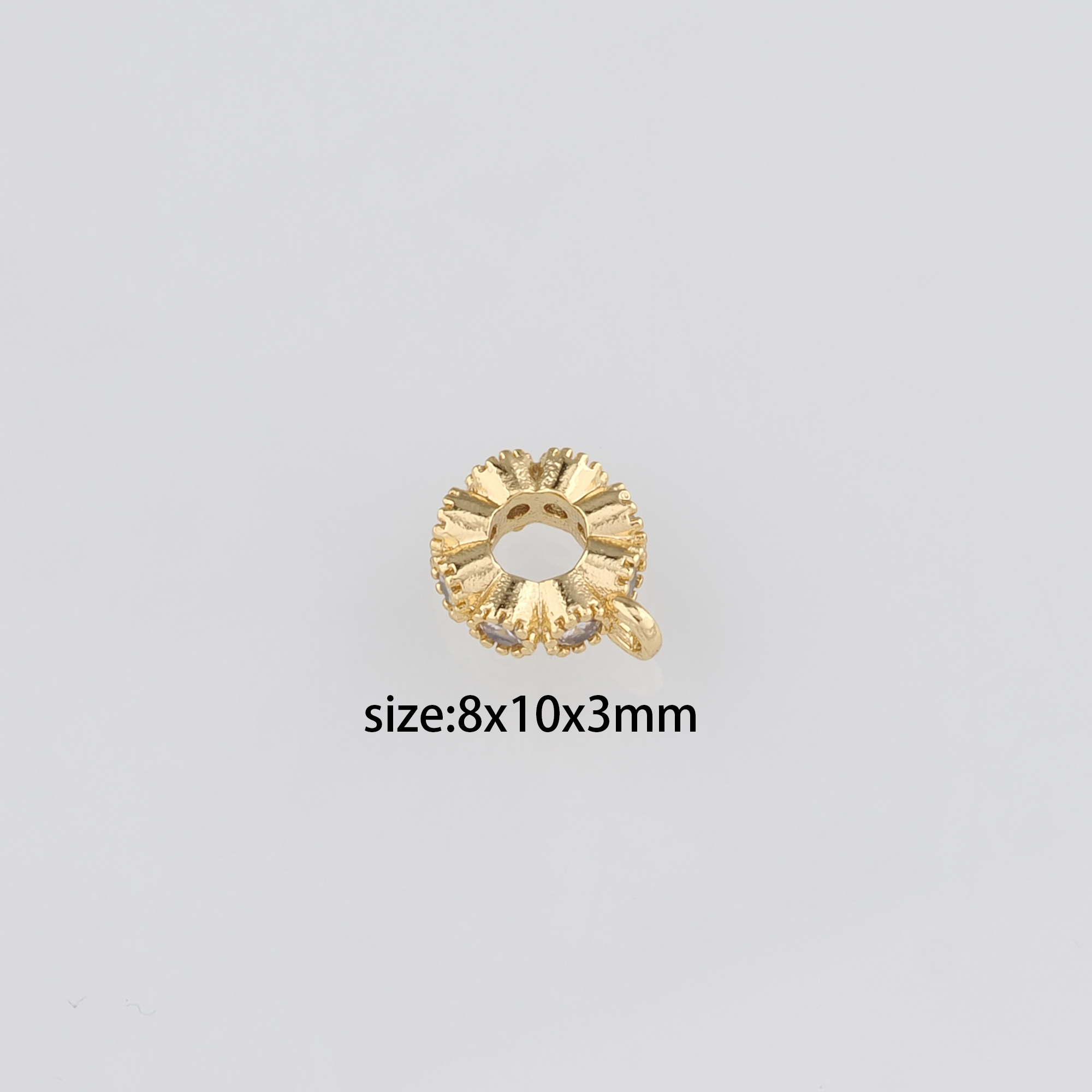 18K Gold Filled Round Pendant Clasp,Bail Connector for DIY Jewelry Necklace Bracelet