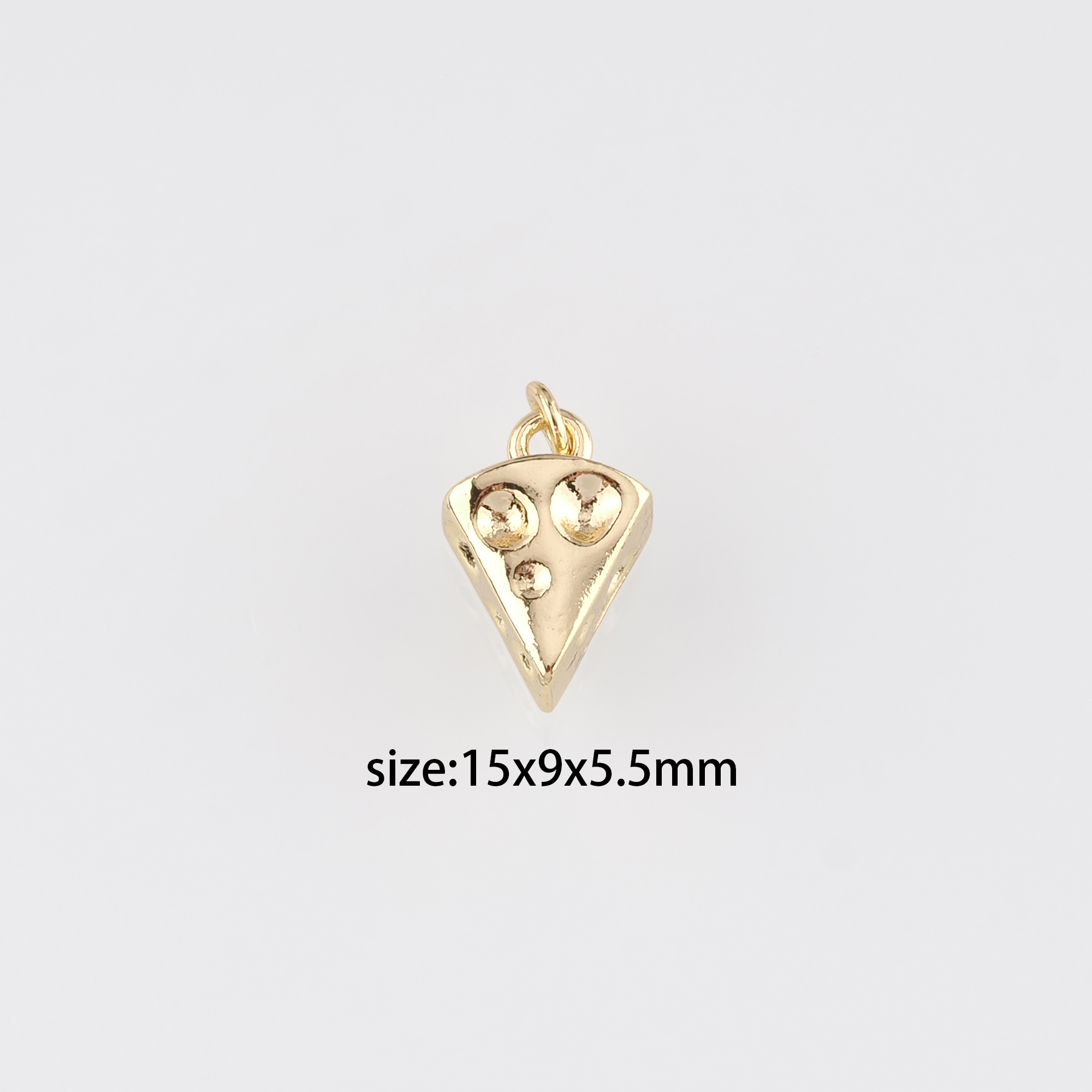 18K Gold Filled Cheese Pendant,Cheese Charm Earrings Necklace for DIY Jewelry Making Supply