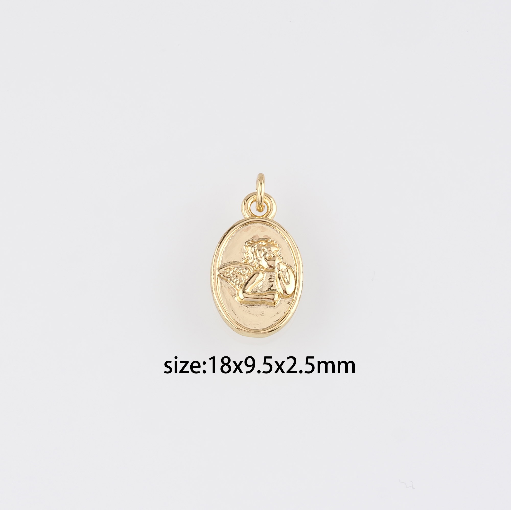 18K Gold Filled Angel Pendant,Angel Charm Earrings Necklace for DIY Jewelry Making Supply