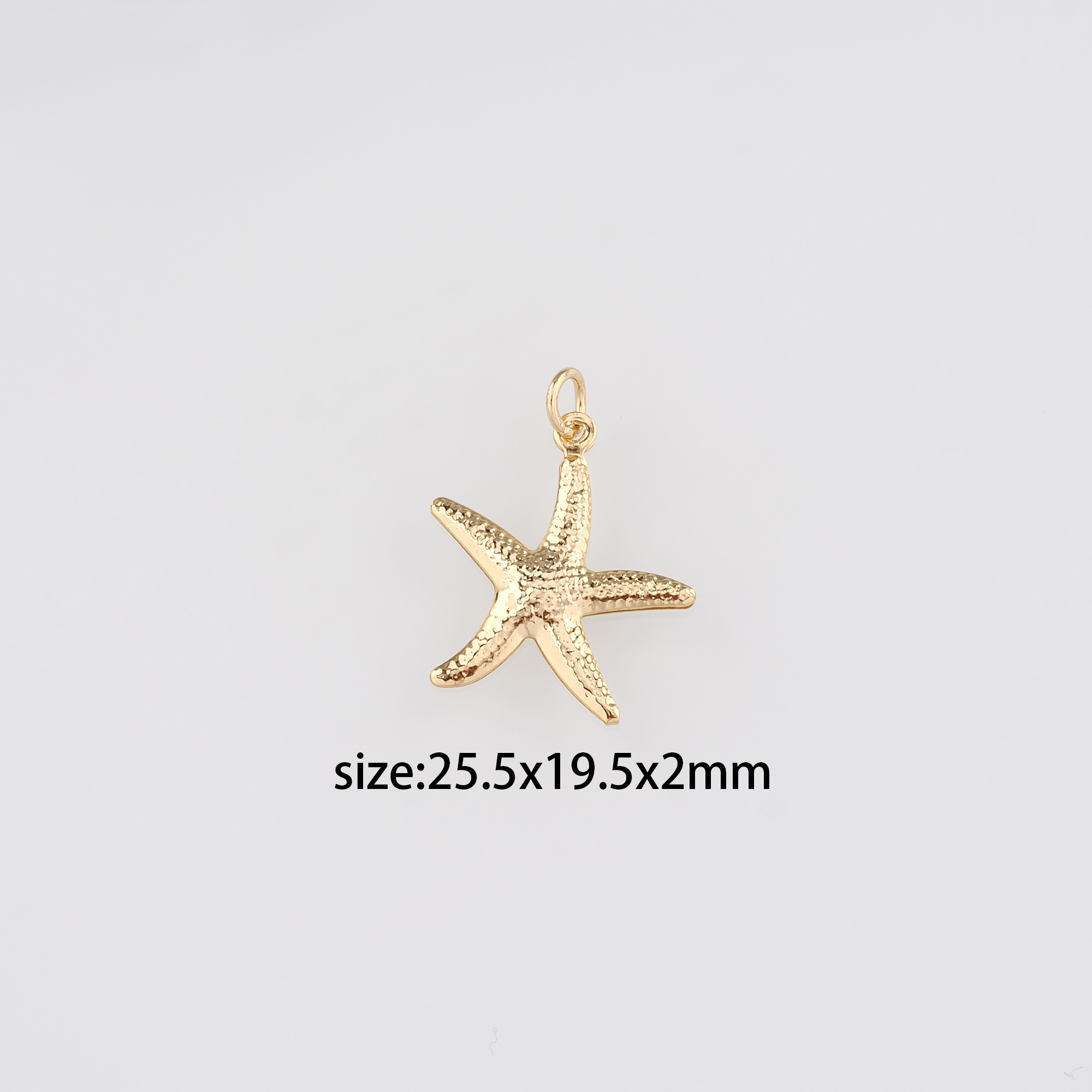 18K Gold Filled Starfish Pendant,Dainty Starfish Charm Earrings Necklace for DIY Jewelry Making Supply