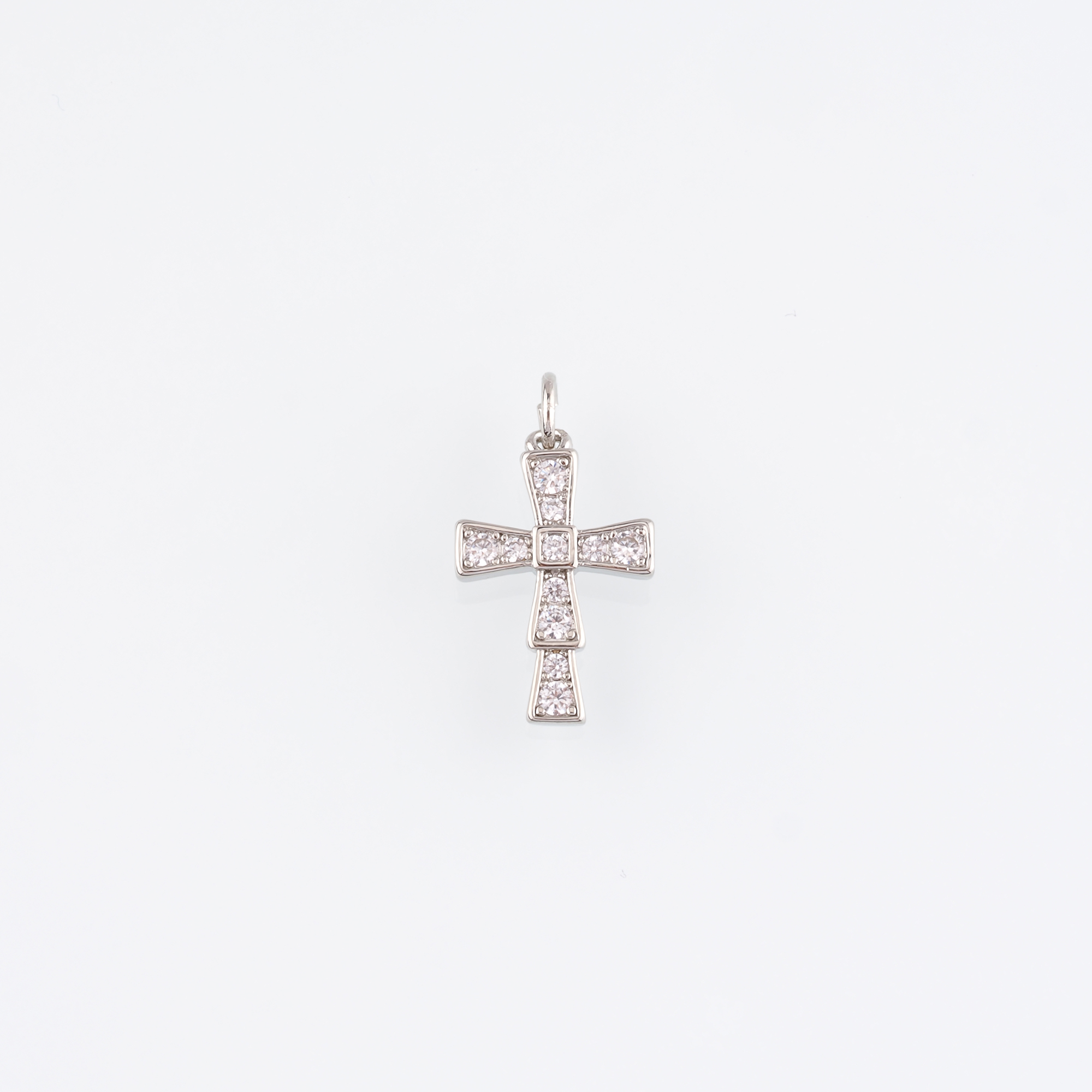 18K Gold Filled Cross Pendant,CZ Micro Pave Religious Charm Earrings Necklace for DIY Jewelry Making Supply