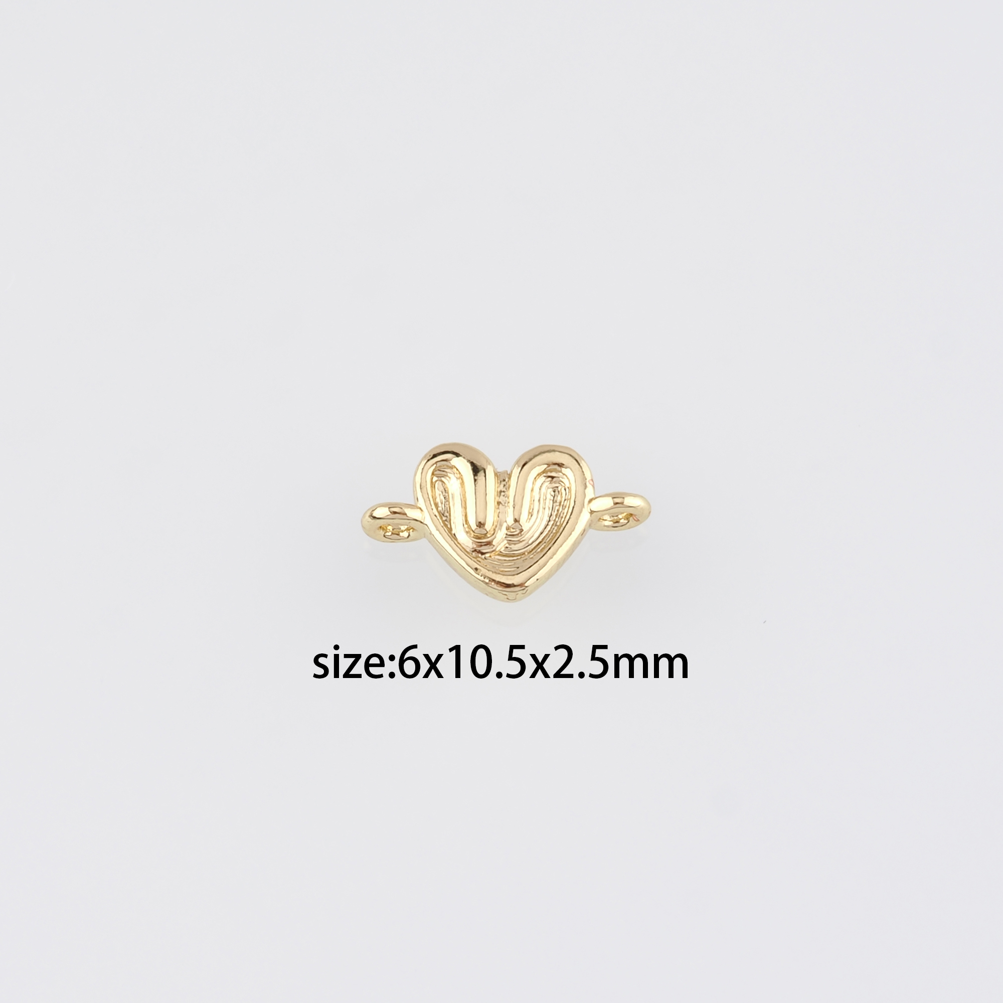 18K Gold Filled Heart Connector,Dainty Heart Charm Necklace Bracelet for DIY Jewelry Making Supply