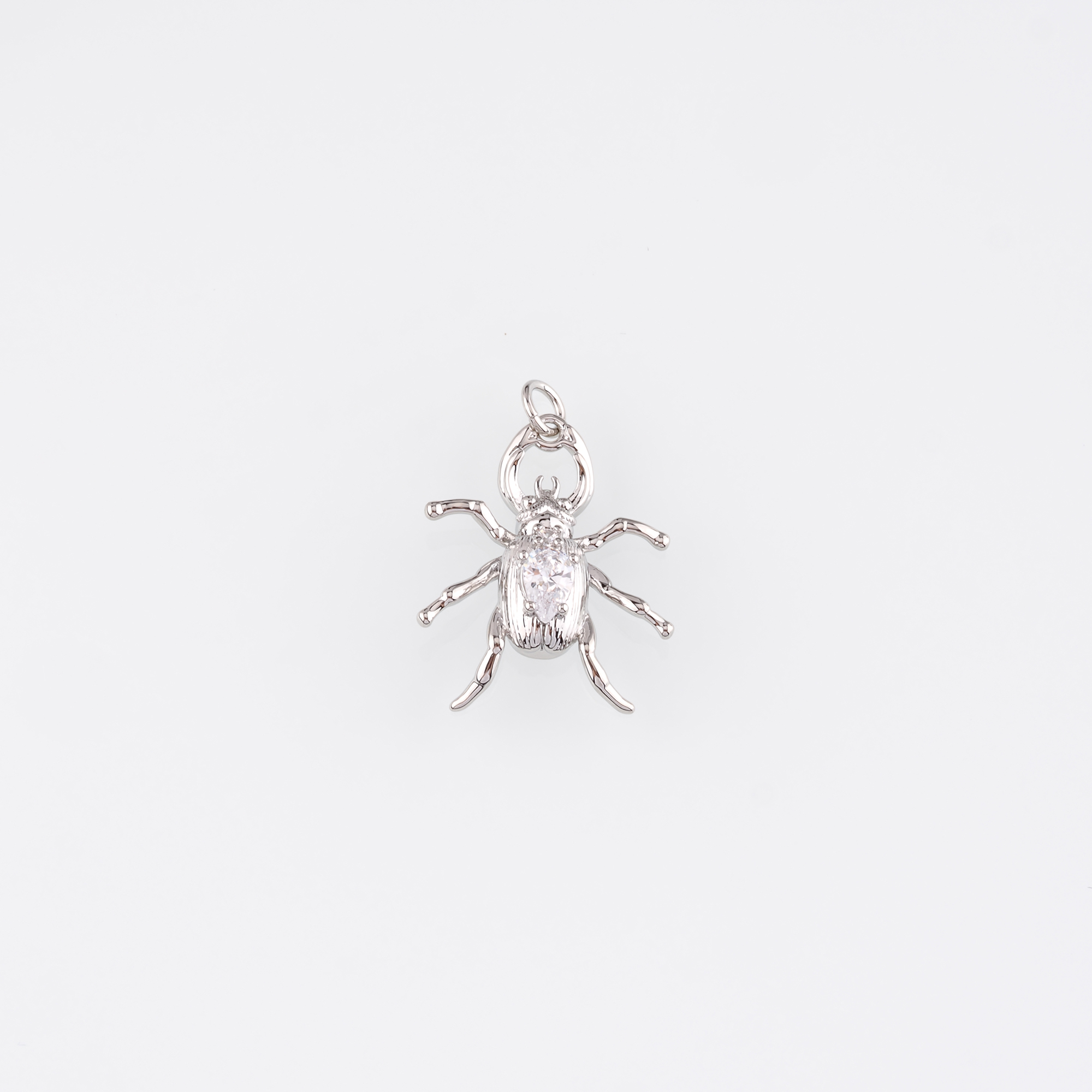 18K Gold Filled Beetle Pendant,CZ Micro Pave Insect Charm Earrings Necklace for DIY Jewelry Making Supply