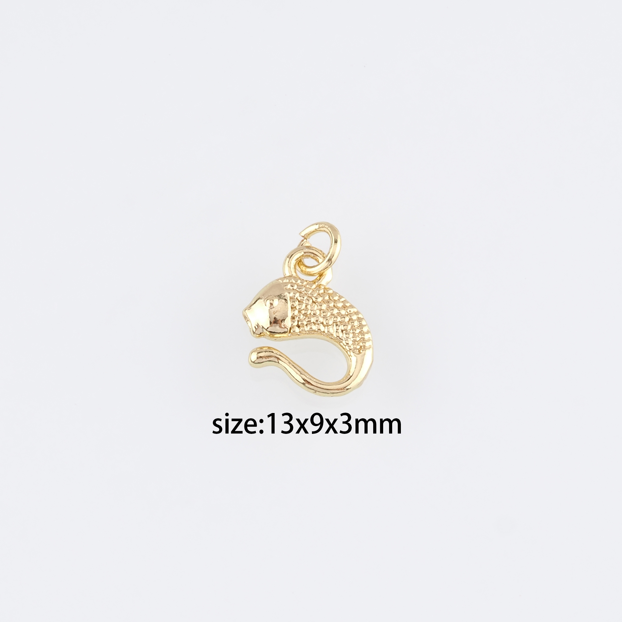 18K Gold Filled Fish Pendant,Ocean Fish Charm Earrings Necklace for DIY Jewelry Making Supply