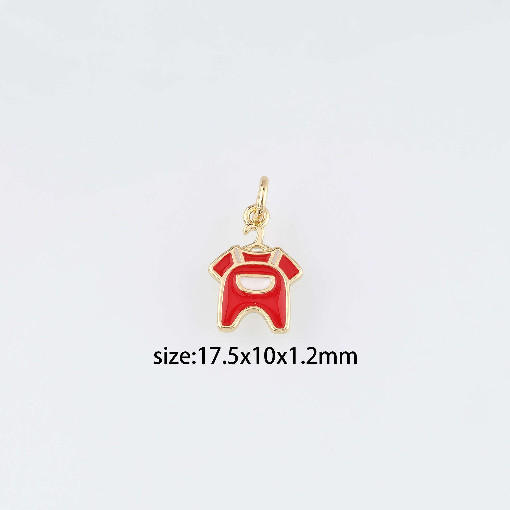 18K Gold Filled Baby Onesie Pendant,Enamel Baby Onesie Charm Earrings Necklace for DIY Jewelry Making Supply