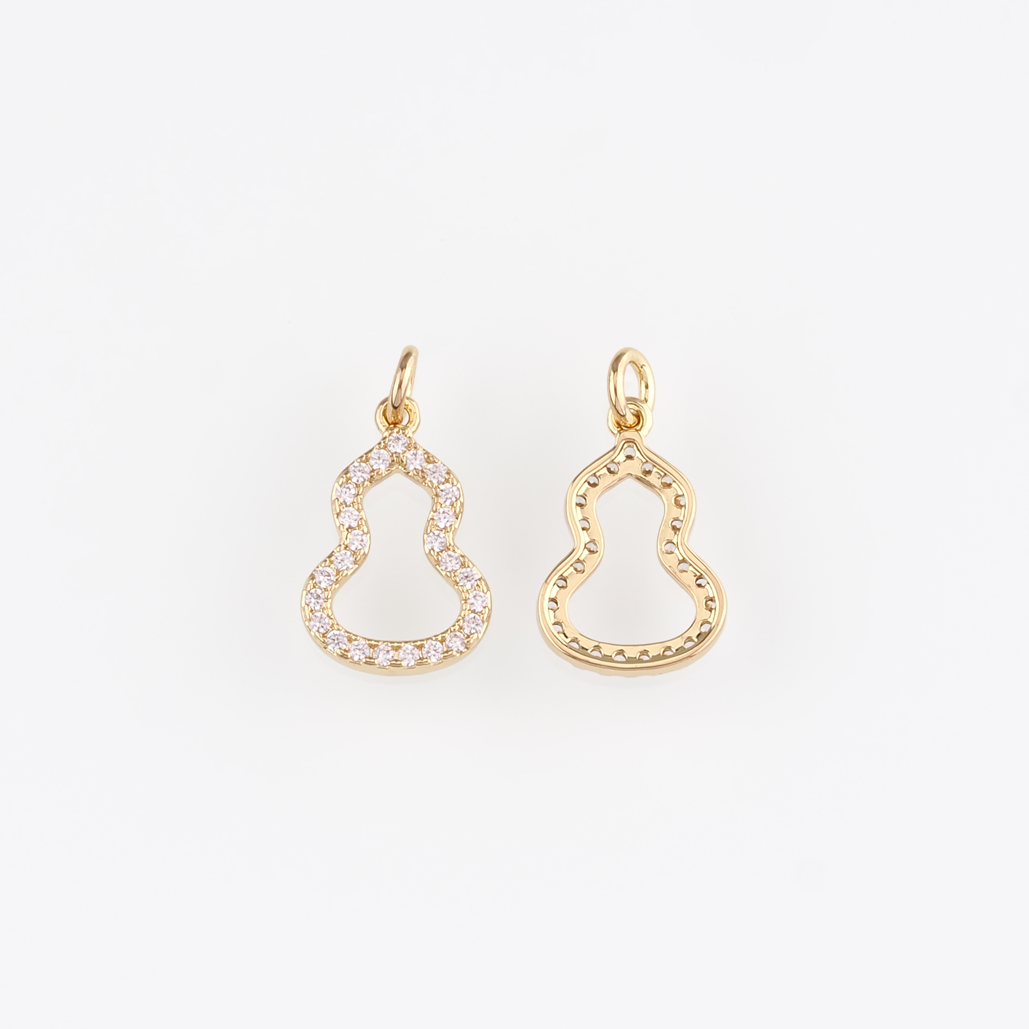 18K Gold Filled Gourd Pendant,Gourd Charm Earrings Necklace for DIY Jewelry Making Supply