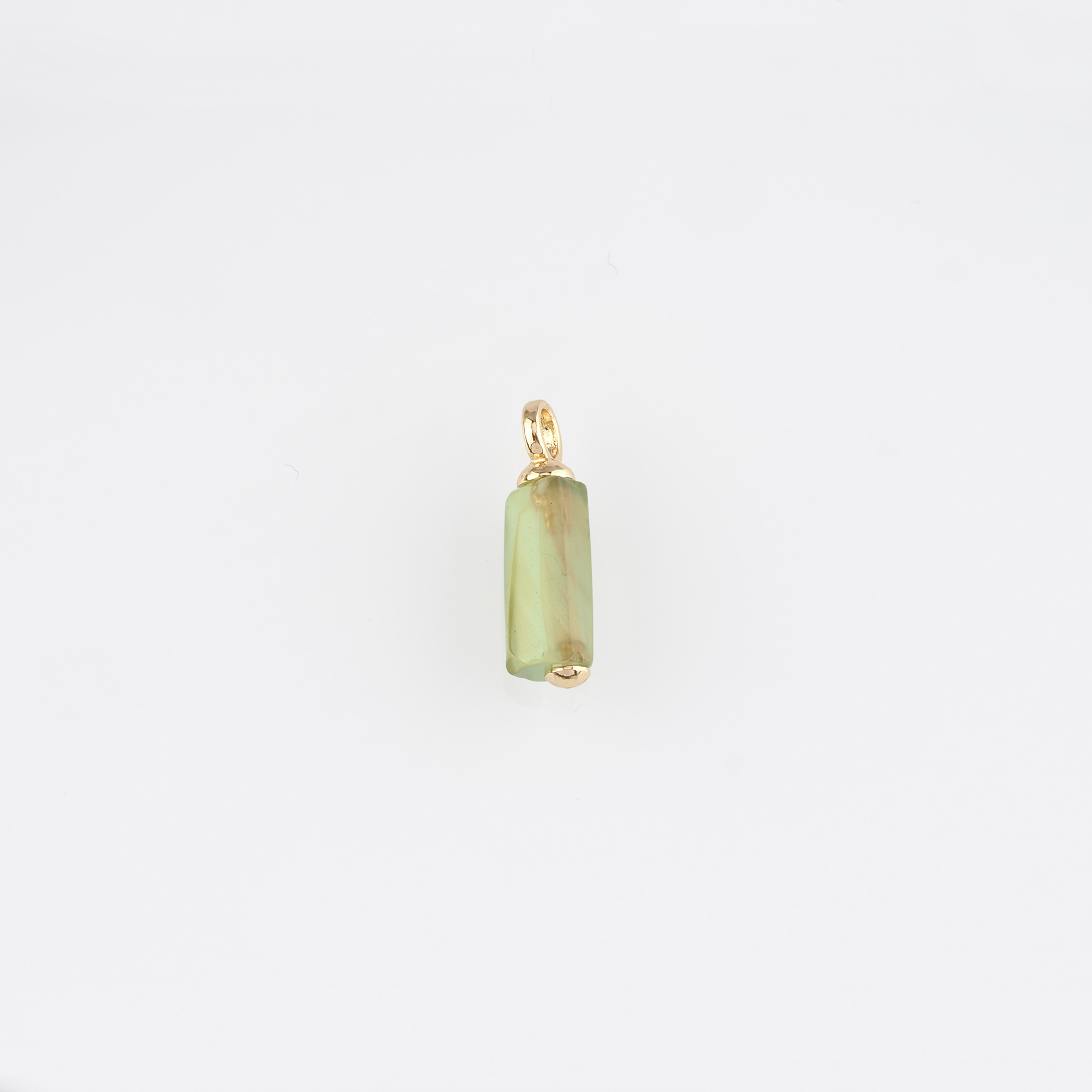 18K Gold Filled Cylindrical Pendant,Natural Stone Cylindrical Charm Earrings Necklace for DIY Jewelry Making Supply