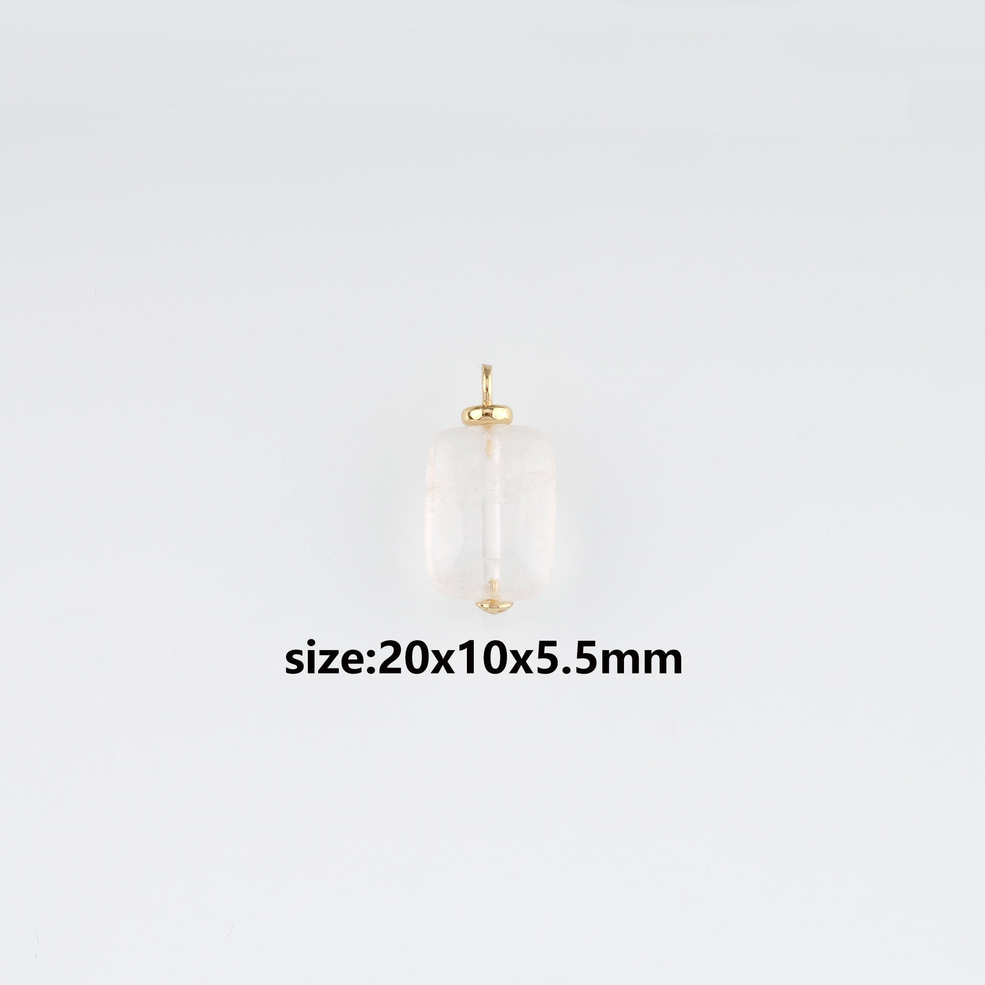 18K Gold Filled Rectangle Pendant,Natural Stone Charm Earrings Necklace for DIY Jewelry Making Supply