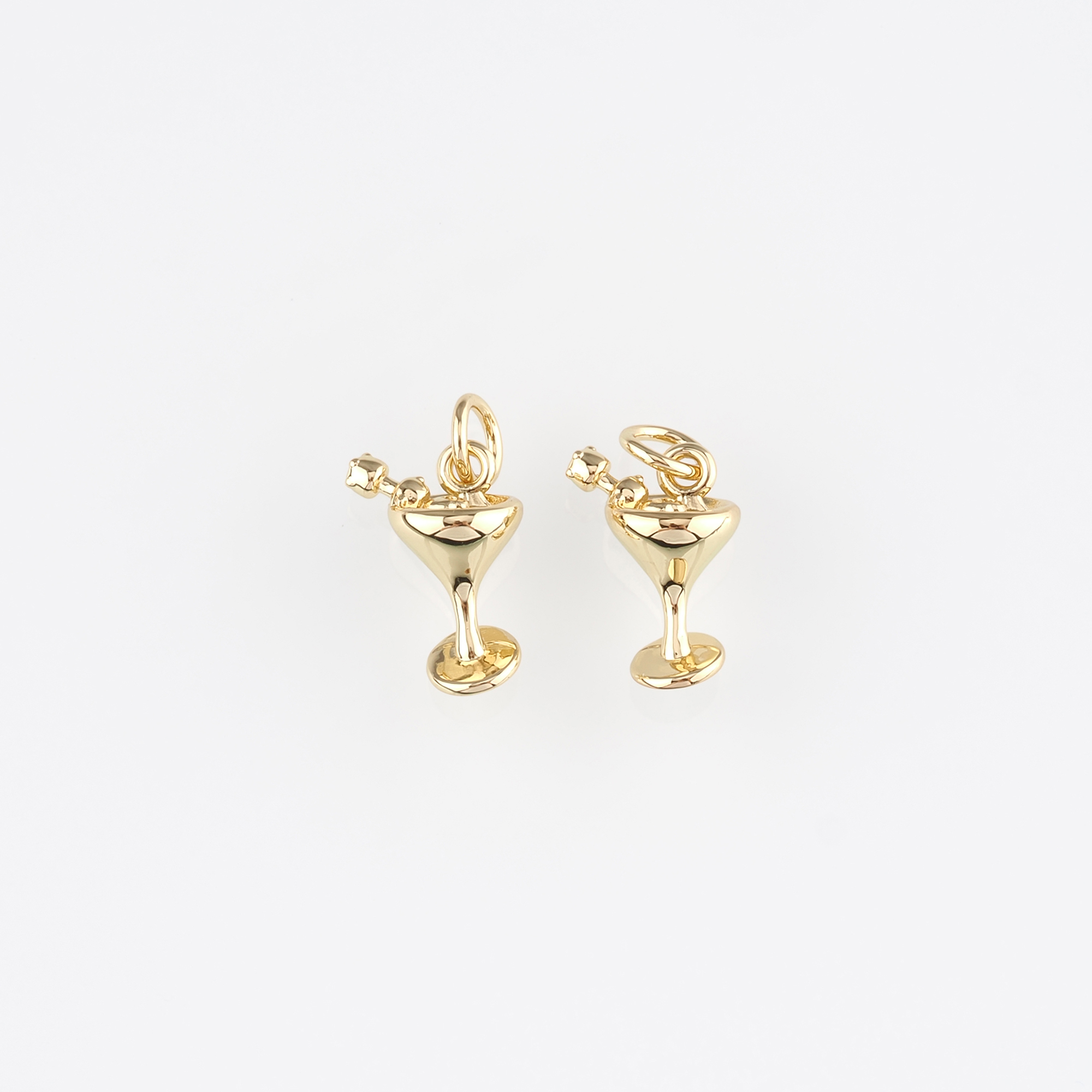 18K Gold Filled Wine Glass Pendant,Gold Wine Glass Charm Earrings Necklace for DIY Jewelry Making Supply