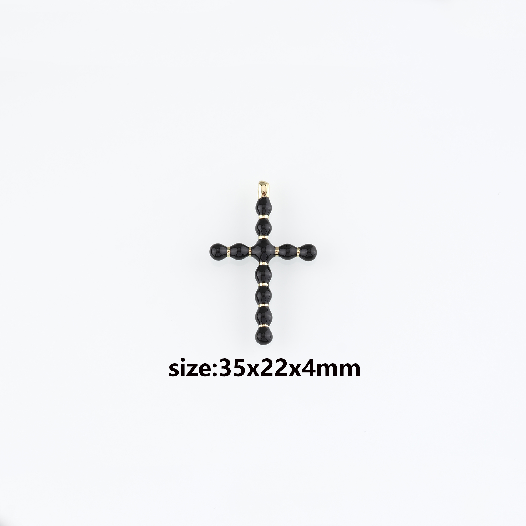 18K Gold Filled Cross Pendant,Enamel Religious Charm Earrings Necklace for DIY Jewelry Making Supply