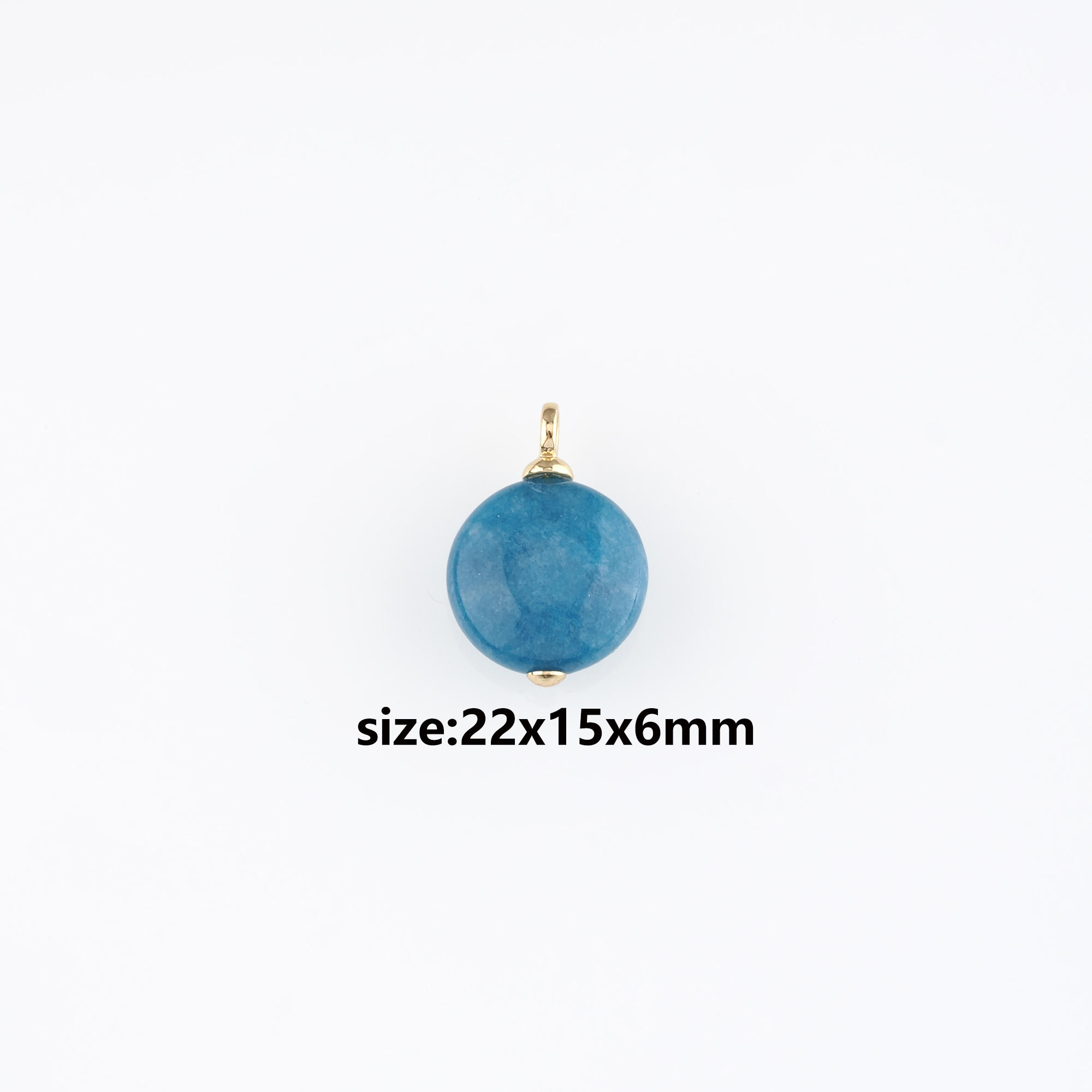 18K Gold Filled Round Pendant,Natural Stone Earrings Necklace for DIY Jewelry Making Supply