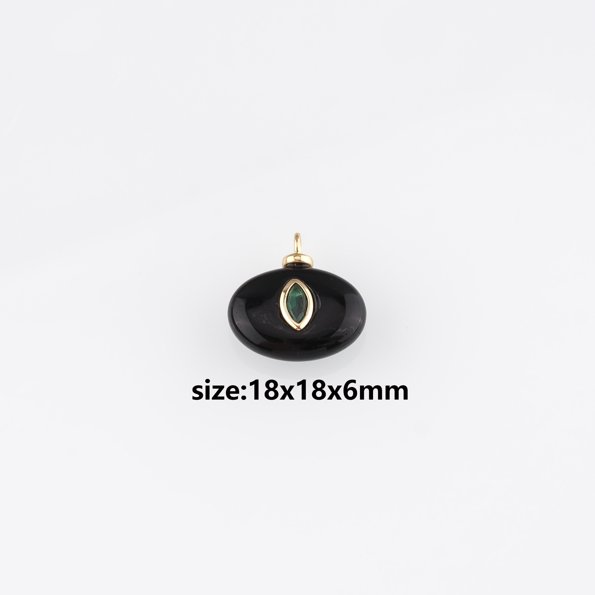 18K Gold Filled Evil Eye Pendant,Evil Eye Charm Earrings Necklace for DIY Jewelry Making Supply