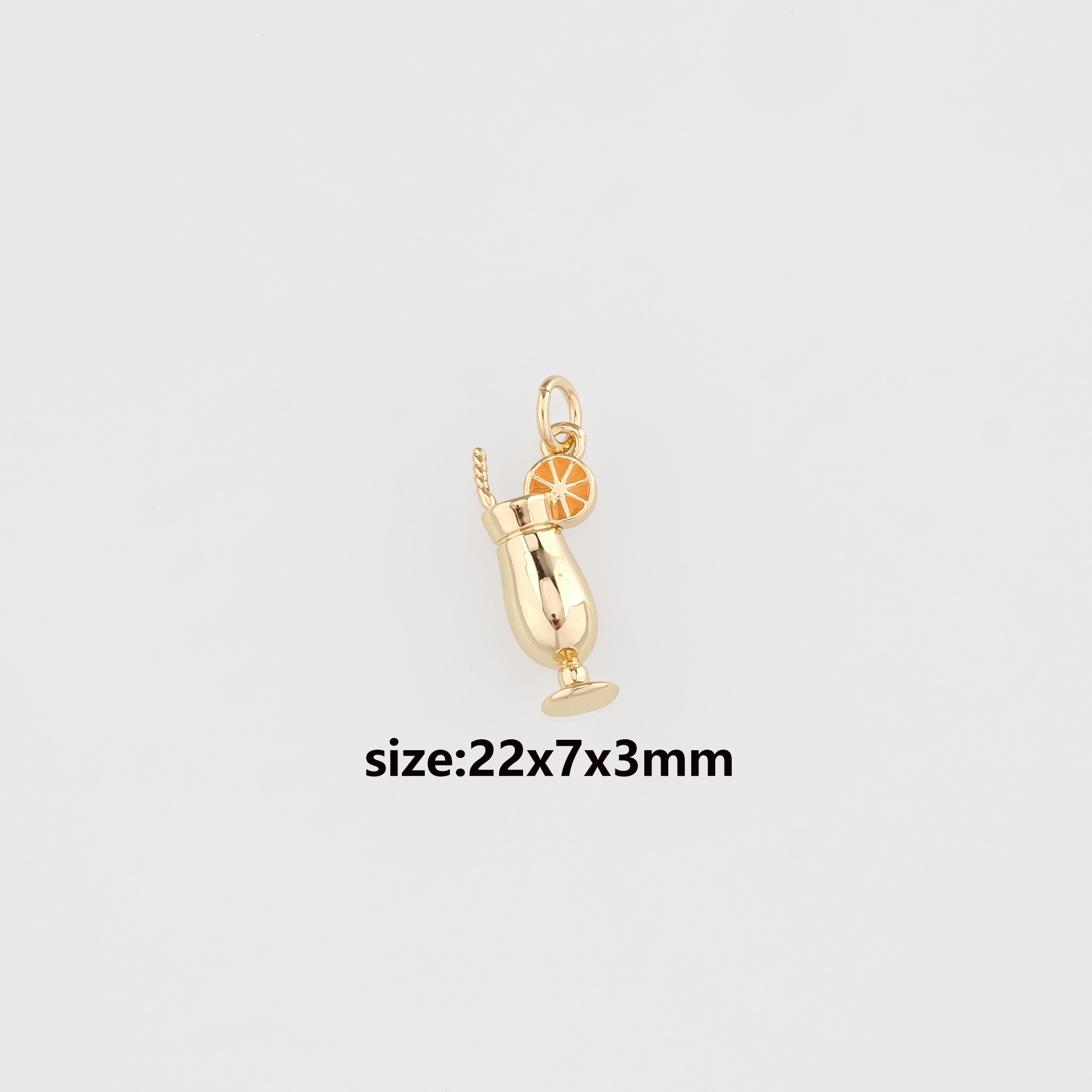 18K Gold Filled Wine Glass Pendant,Enamel Wine Glass Charm Earrings Necklace for DIY Jewelry Making Supply