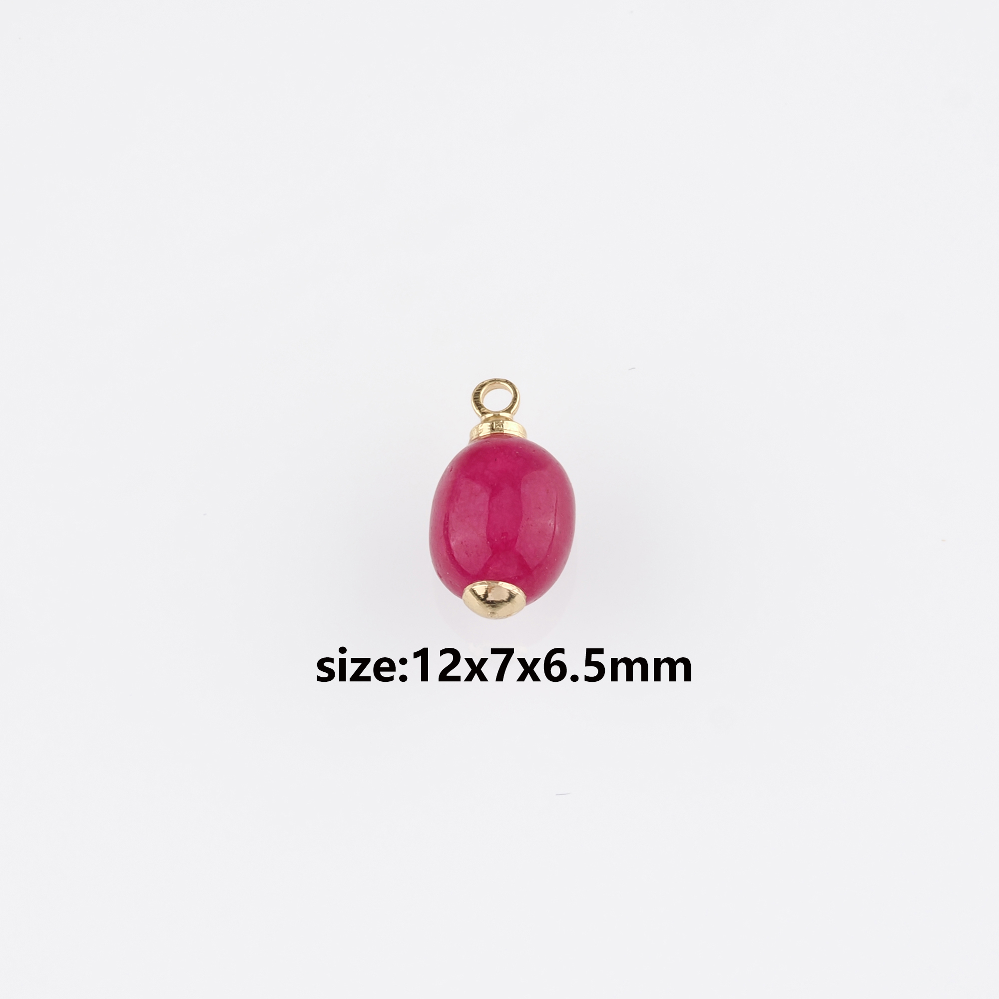 18K Gold Filled Oval Pendant,Natural Stone Oval Charm Earrings Necklace for DIY Jewelry Making Supply