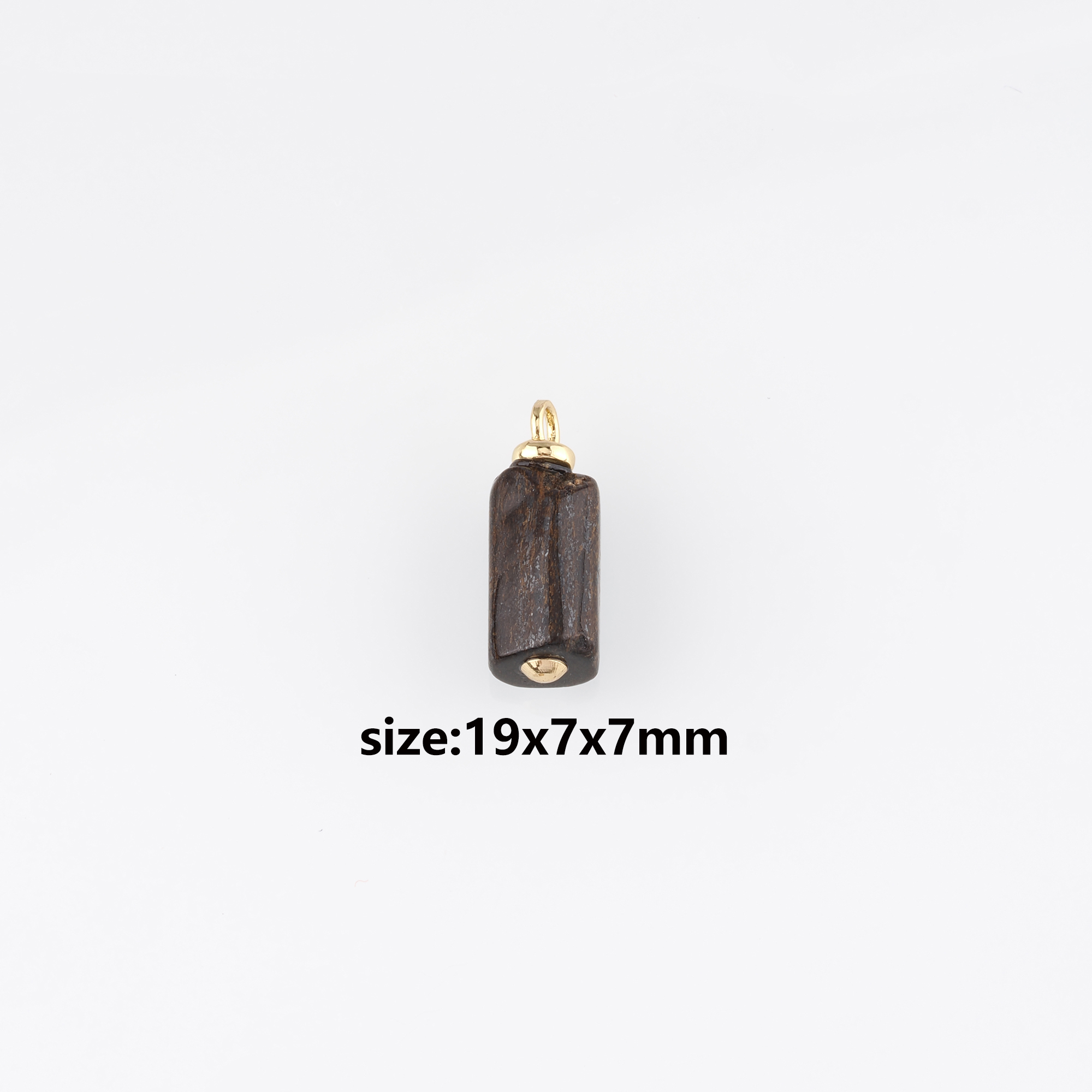 18K Gold Filled Cylindrical Pendant,Natural Stone Cylindrical Charm Earrings Necklace for DIY Jewelry Making Supply