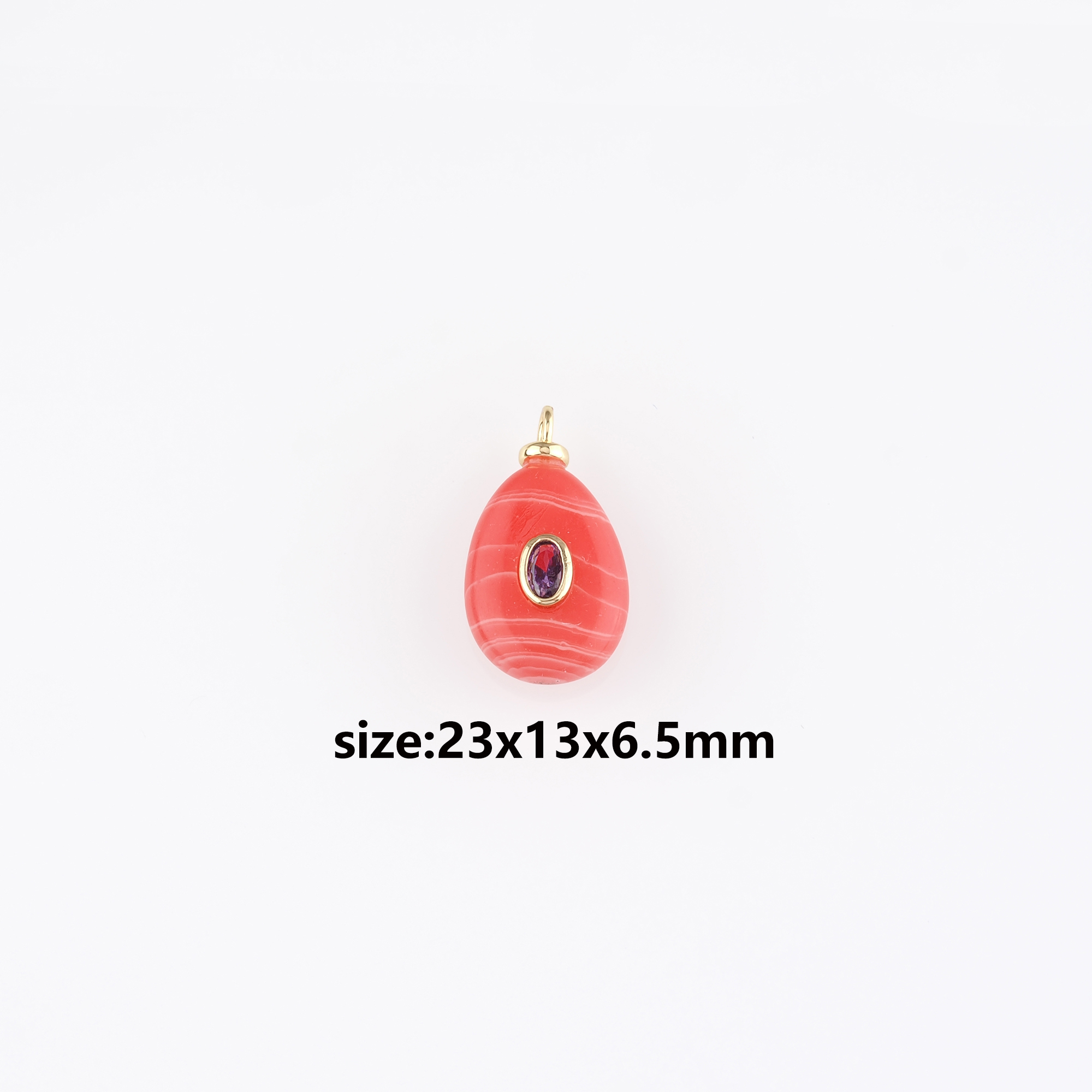 18K Gold Filled Teardrop Pendant,Natural Stone Teardrop Charm Earrings Necklace for DIY Jewelry Making Supply