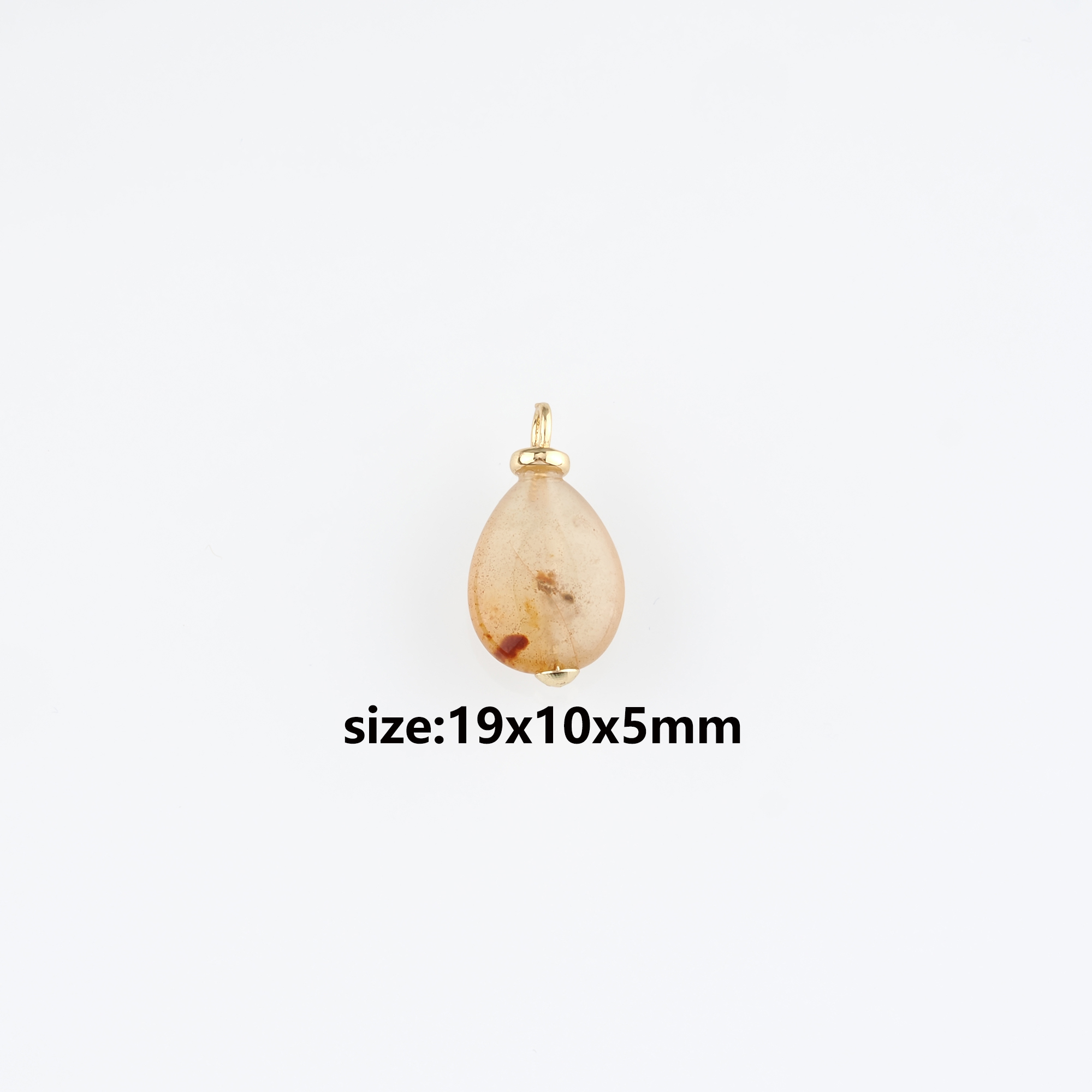 18K Gold Filled Teardrop Pendant,Natural Stone Teardrop Charm Earrings Necklace for DIY Jewelry Making Supply