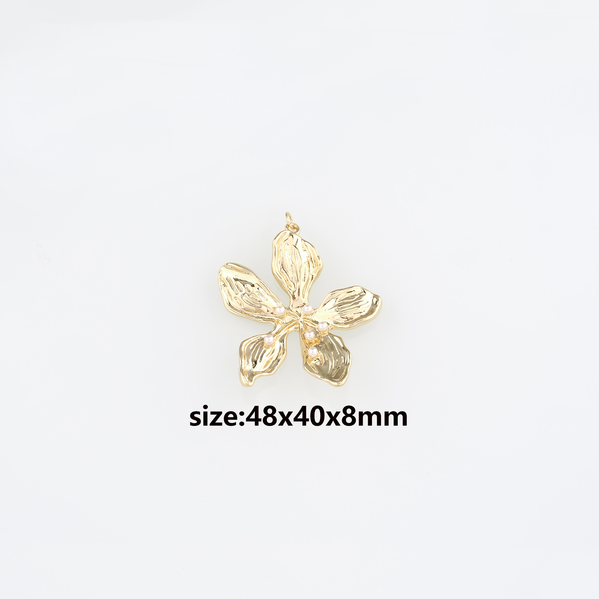18K Gold Filled Flower Pendant,Dainty Flower Charm Earrings Necklace for DIY Jewelry Making Supply