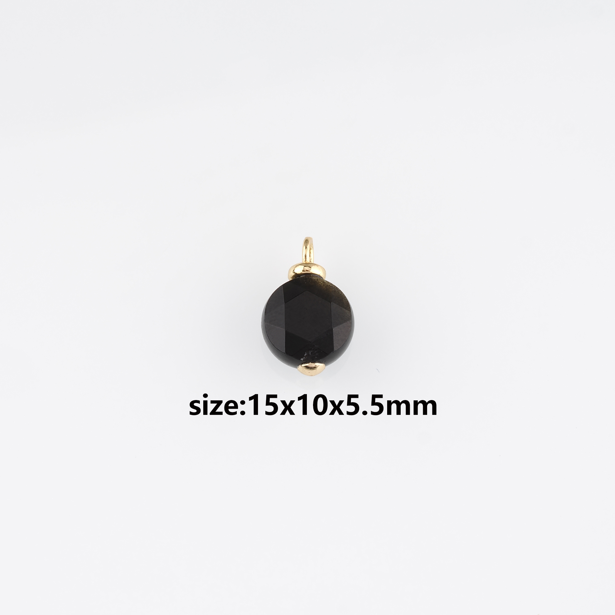 18K Gold Filled Round Pendant,Natural Stone Earrings Necklace for DIY Jewelry Making Supply