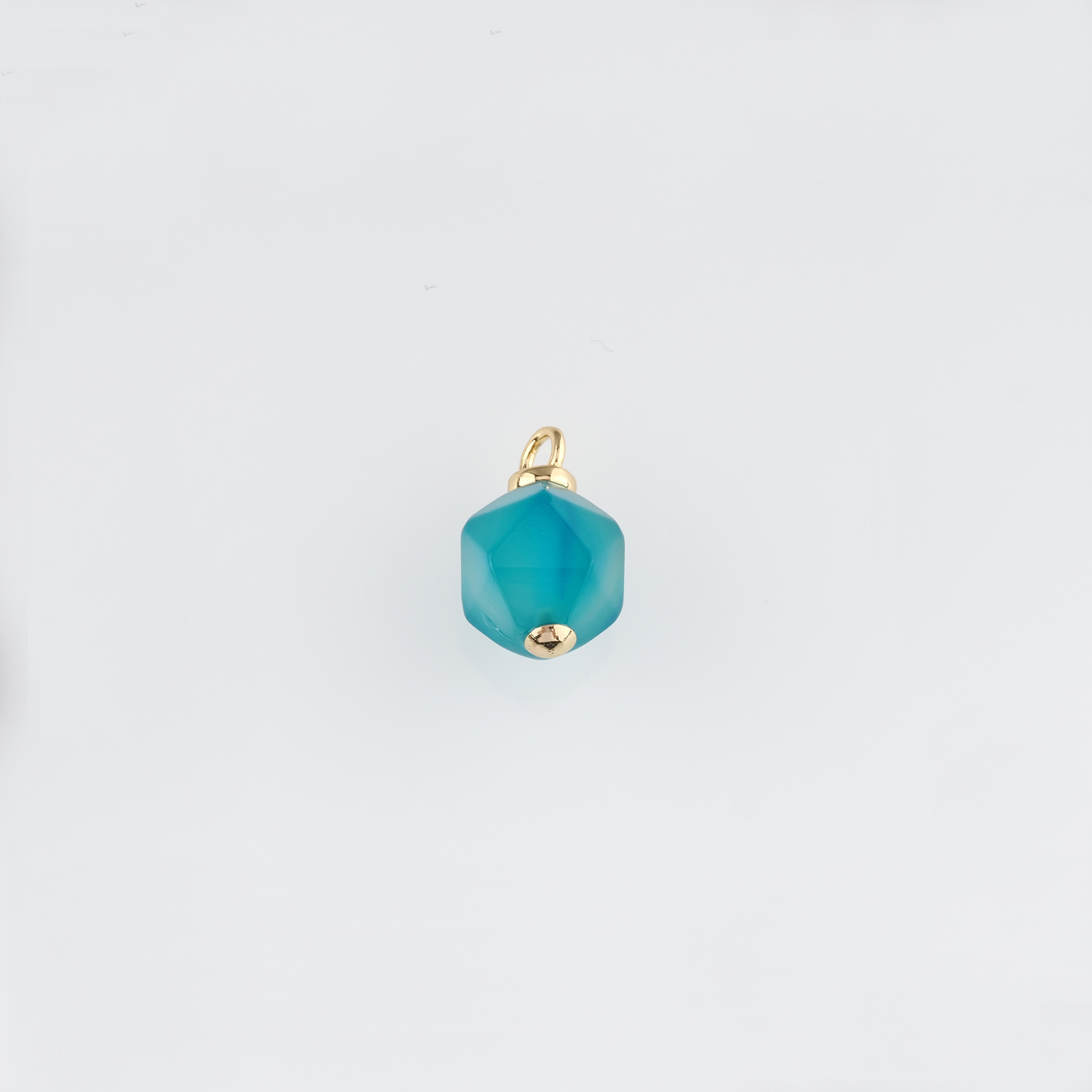 18K Gold Filled Hexagon Pendant,Natural Stone Earrings Necklace for DIY Jewelry Making Supply