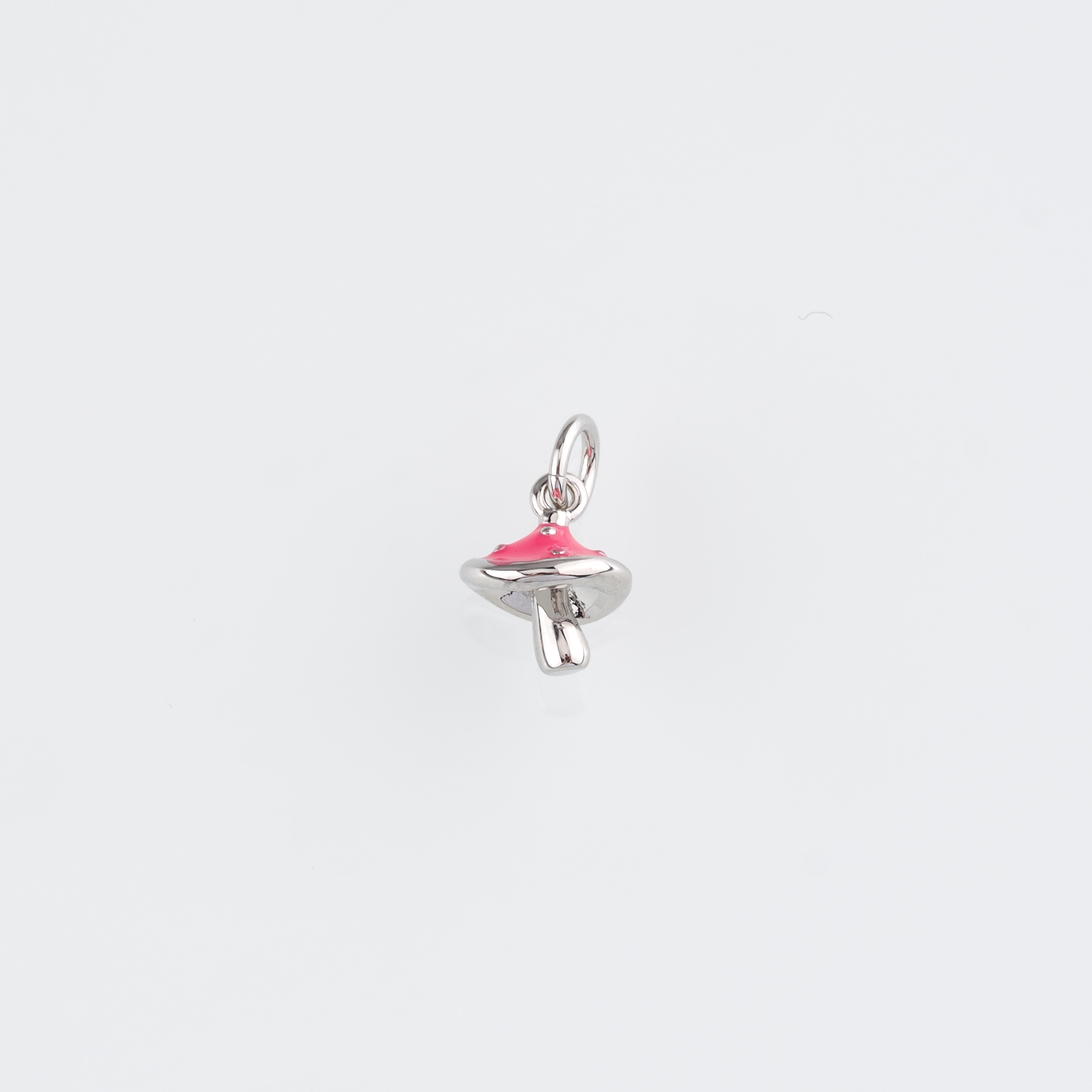 18K Gold Filled Mushroom Pendant,Enamel Mushroom Charm Earrings Necklace for DIY Jewelry Making Supply