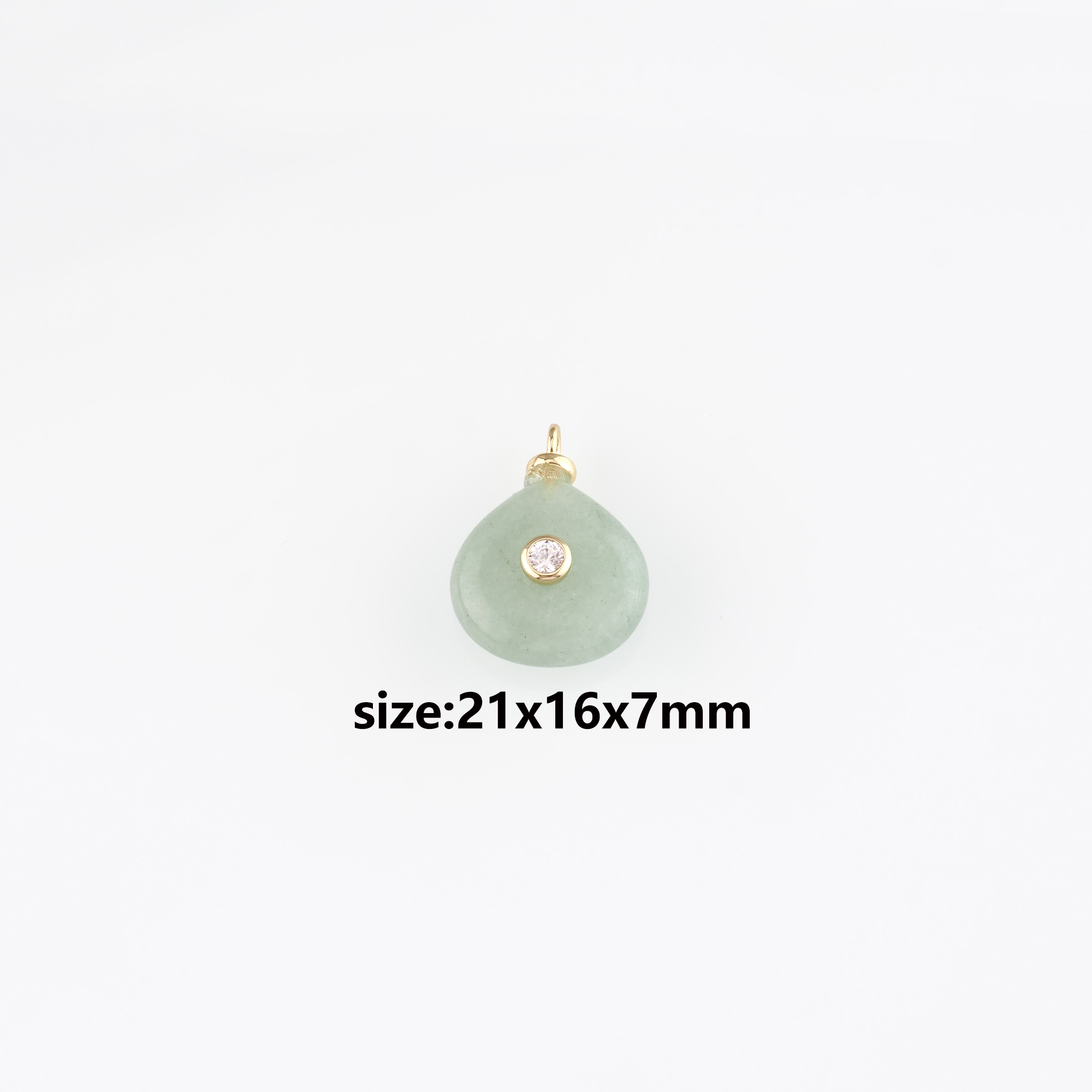 18K Gold Filled Teardrop Pendant,Natural Stone Teardrop Charm Earrings Necklace for DIY Jewelry Making Supply