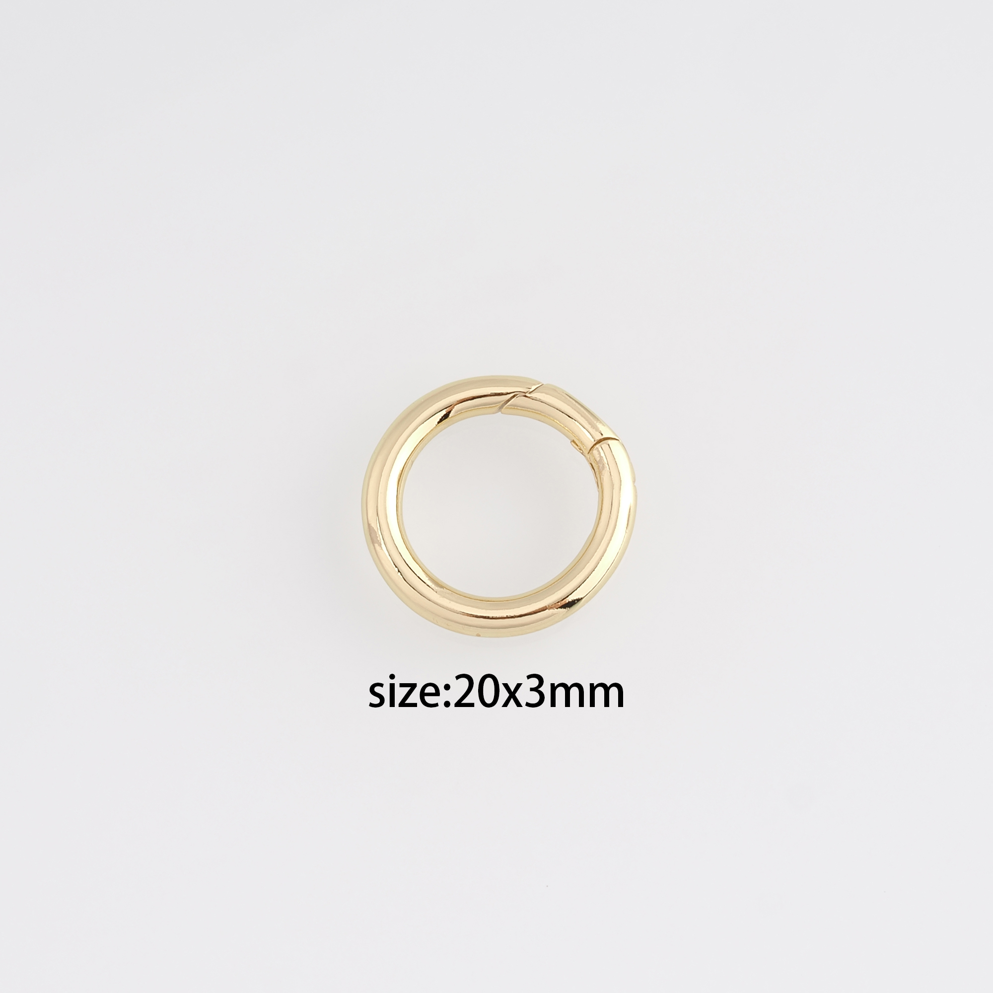 18K Gold Filled Round Spring Clasp,Push Gate Buckle Bracelet Necklace for DIY Jewelry Finding Necklace Bracelet