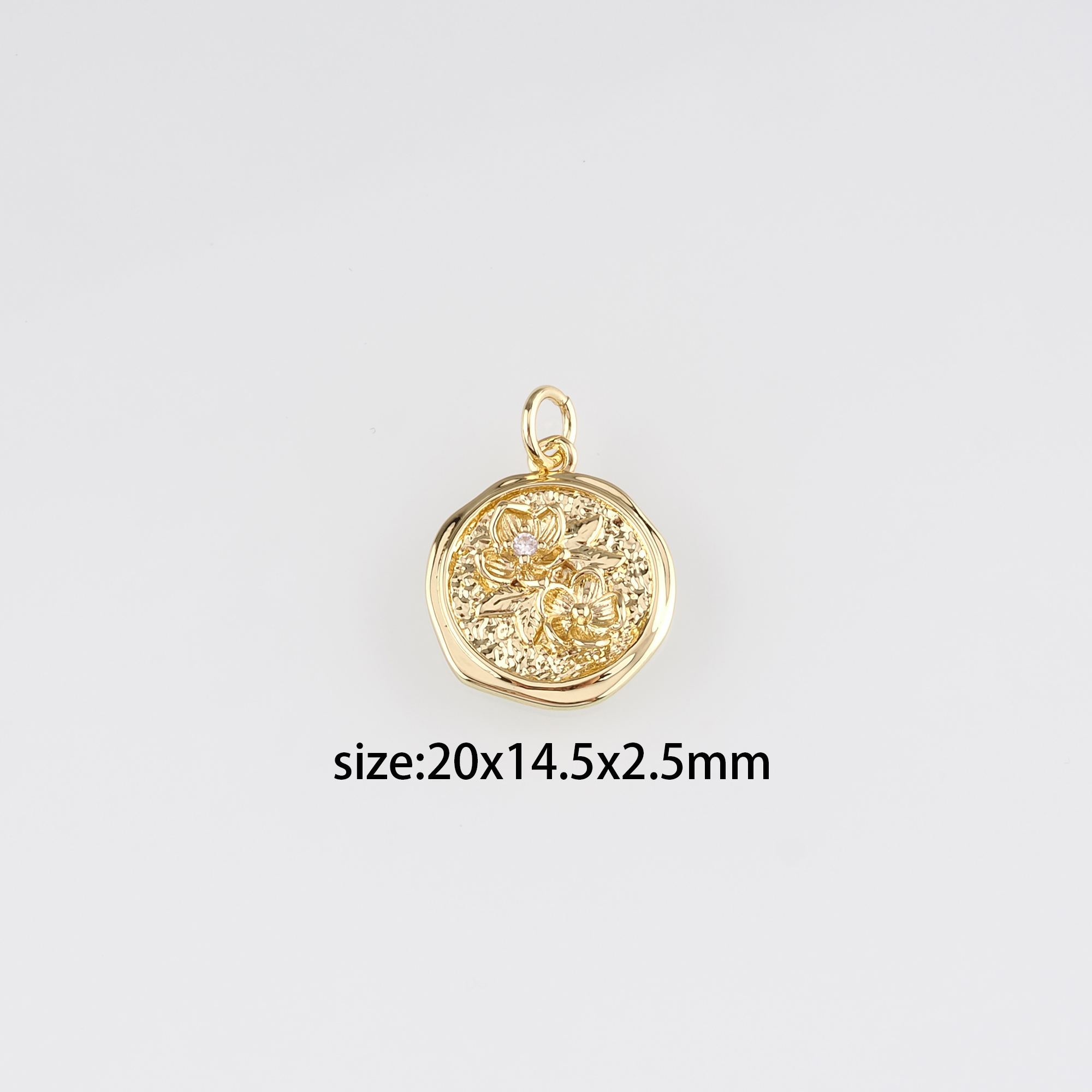 18K Gold Filled Flower Pendant,Dainty Flower Charm Earrings Necklace for DIY Jewelry Making Supply