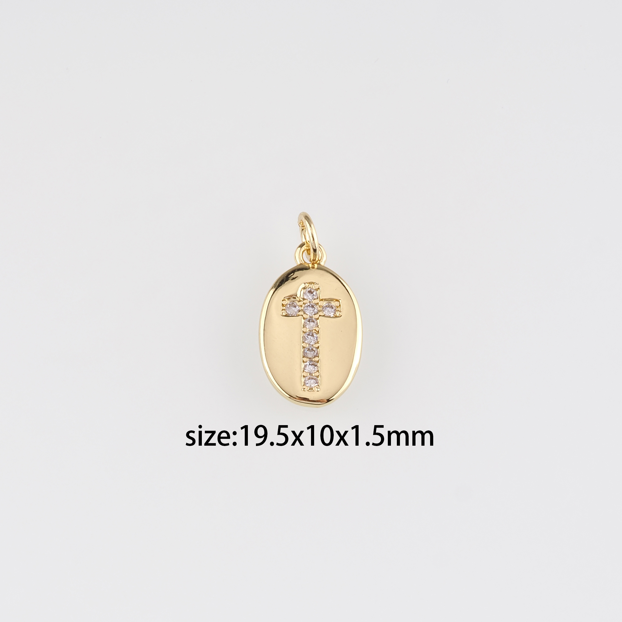 18K Gold Filled Cross Pendant,CZ Religious Charm Earrings Necklace for DIY Jewelry Making Supply