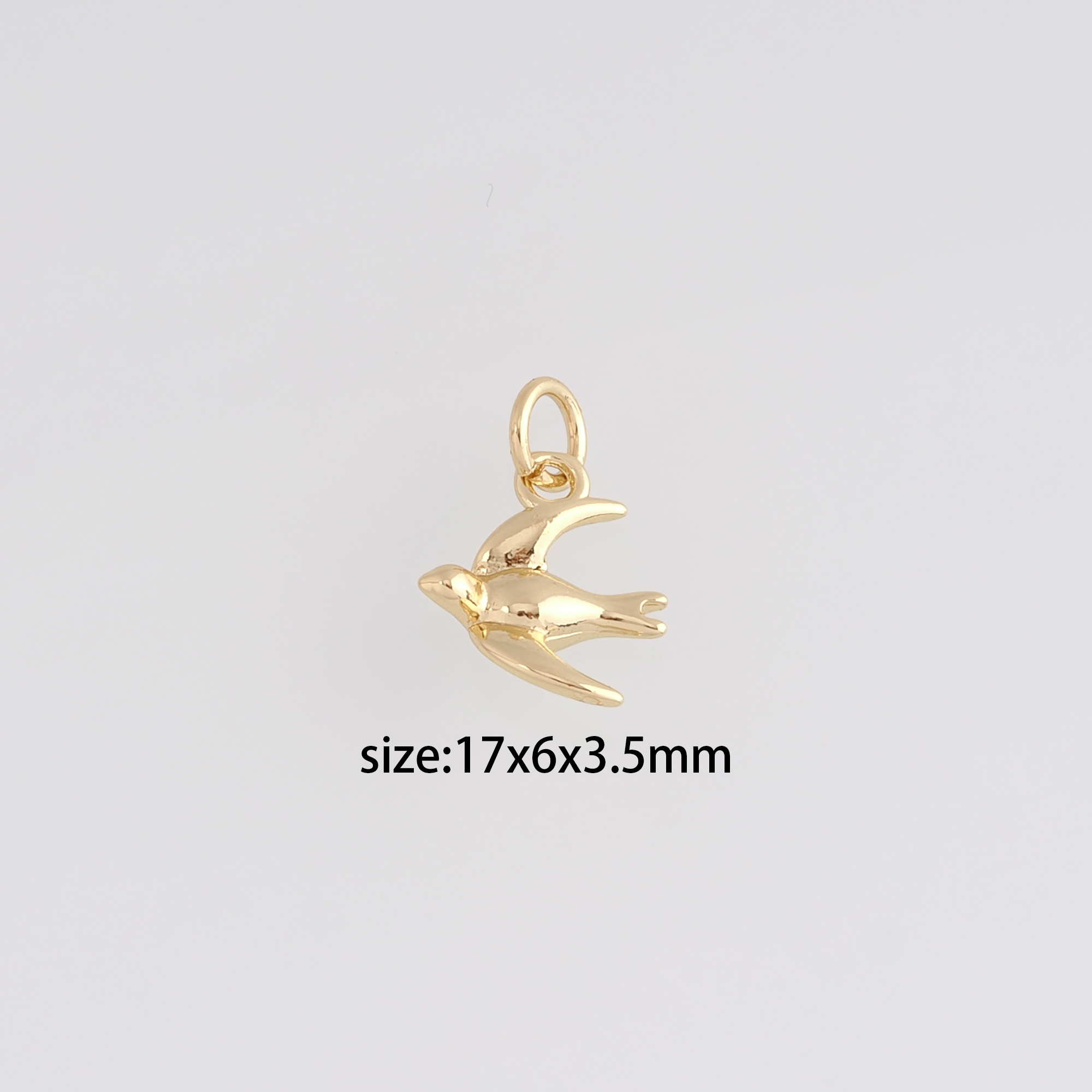 18K Gold Filled Swallow Pendant,Bird Charm Earrings Necklace for DIY Jewelry Making Supply