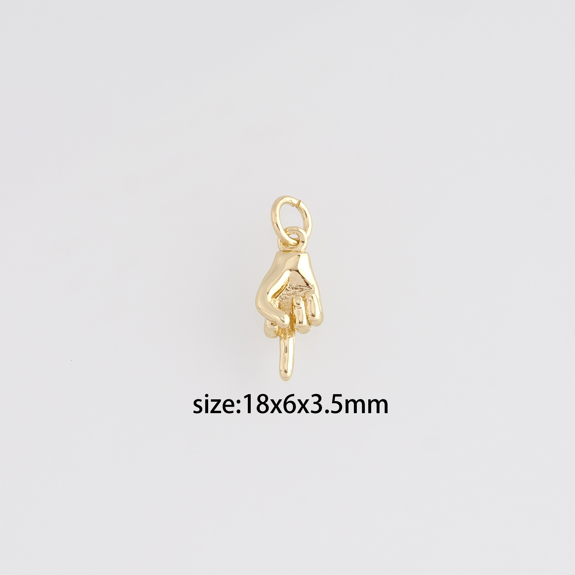 18K Gold Filled Hand Pendant,Dainty Gesture Charm Earrings Necklace for DIY Jewelry Making Supply