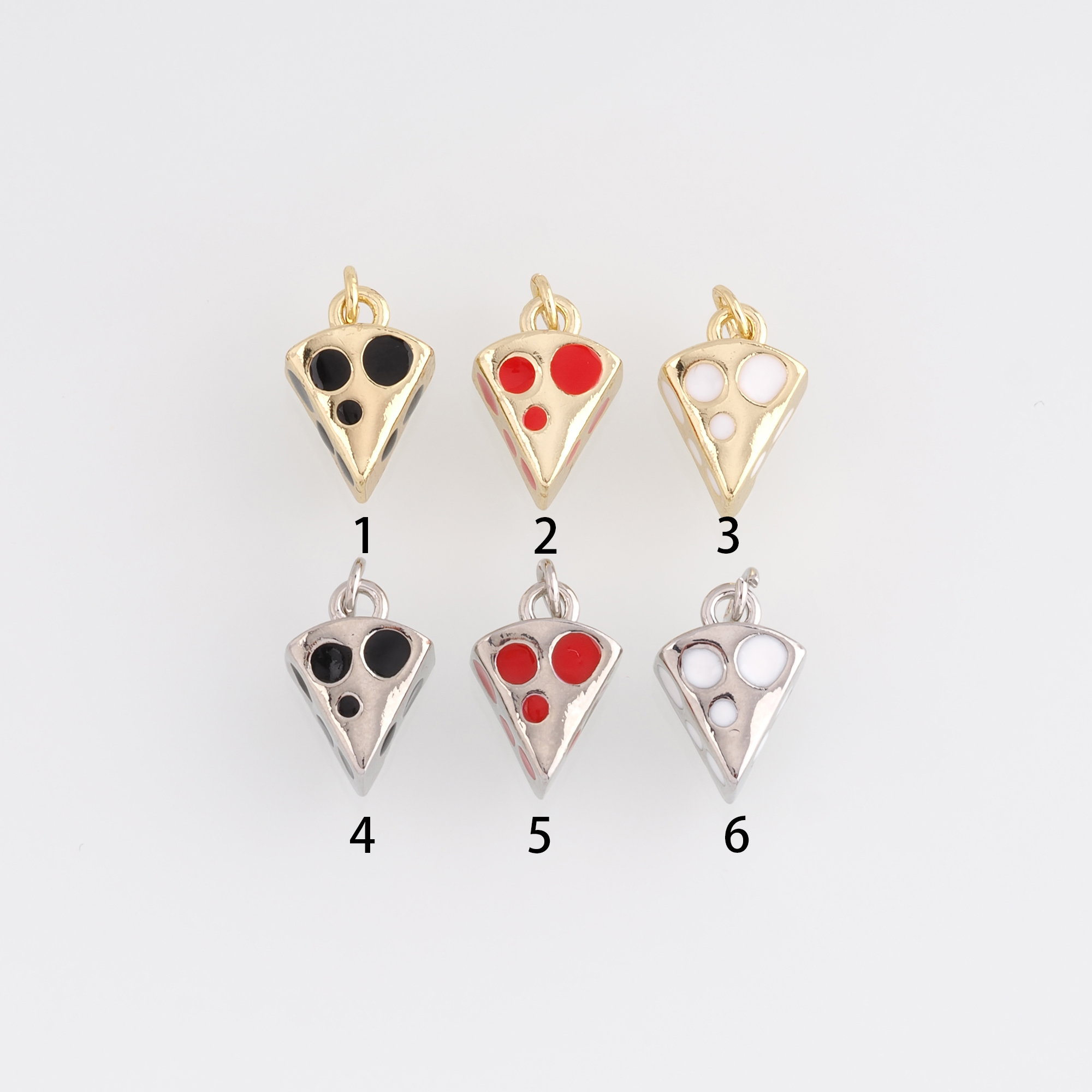 18K Gold Filled Cheese Pendant,Enamel Cheese Charm Earrings Necklace for DIY Jewelry Making Supply