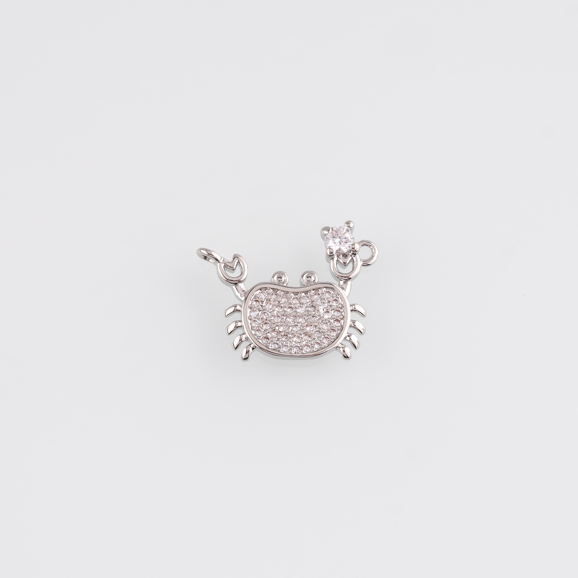 18K Gold Filled Crab Pendant,CZ Micro Pave Cancer Charm Earrings Necklace for DIY Jewelry Making Supply