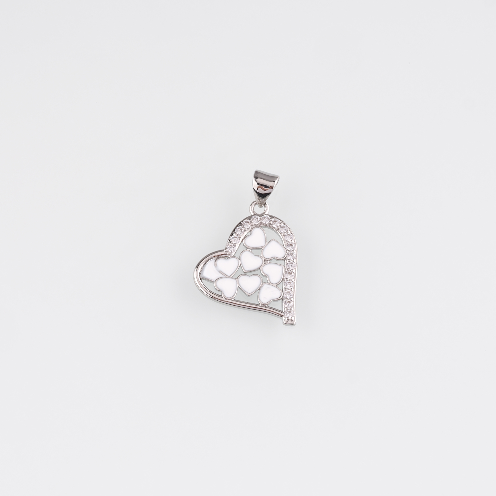 18K Gold Filled Heart Pendant,Enamel Heart Charm Earrings Necklace for DIY Jewelry Making Supply