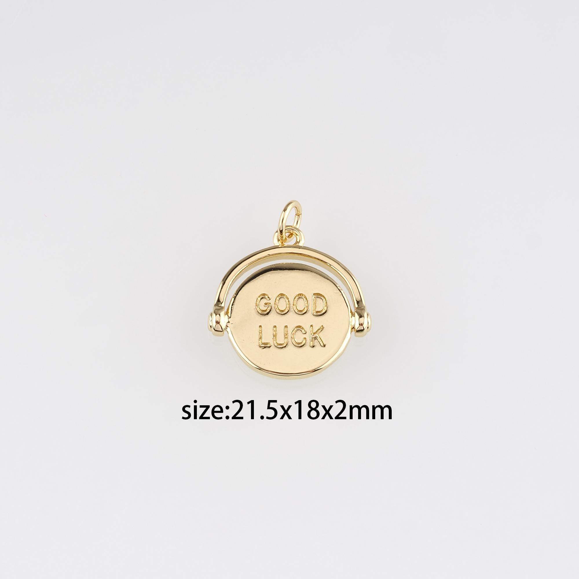 18K Gold Filled Good Luck Pendant,Dainty Good Luck Charm Earrings Necklace for DIY Jewelry Making Supply