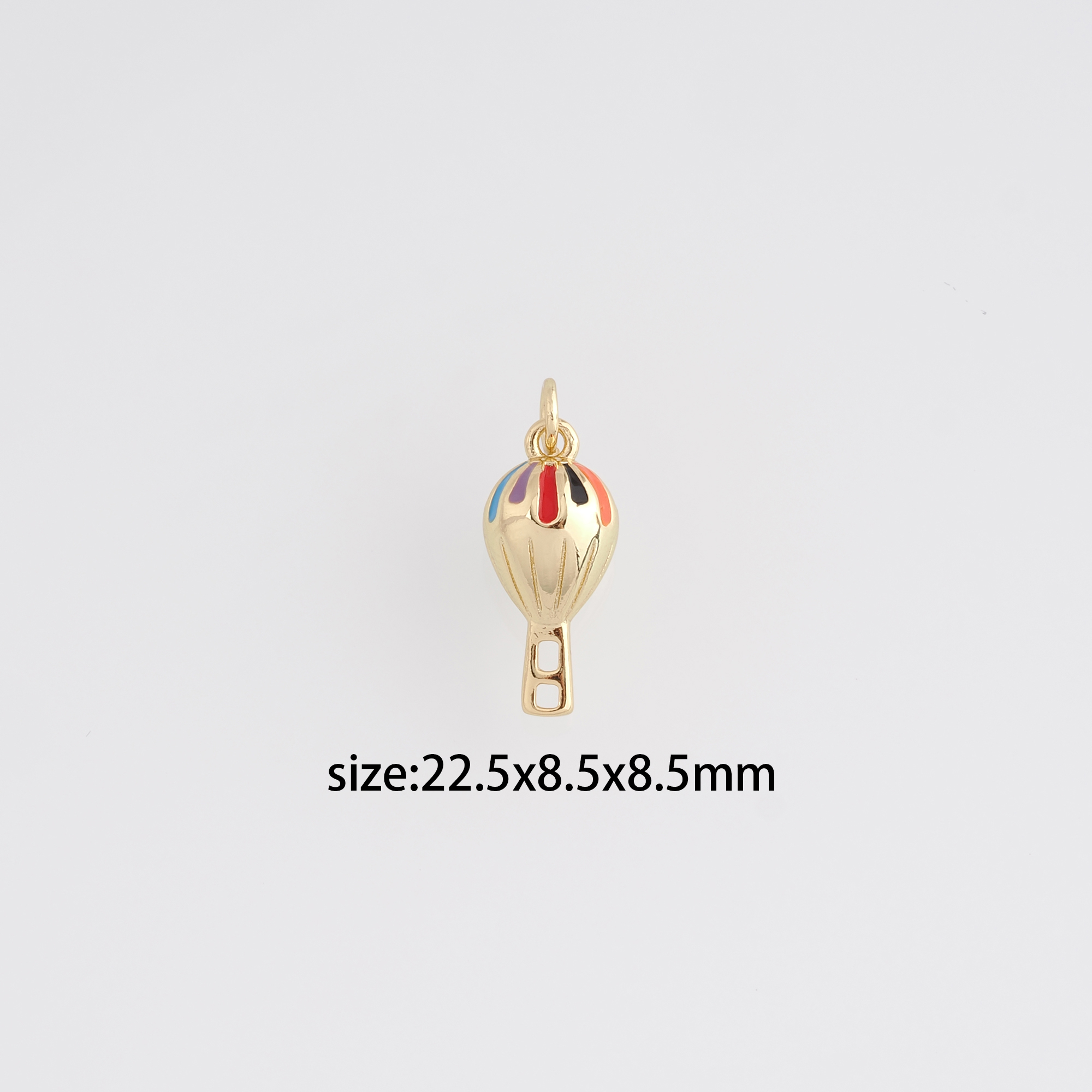 18K Gold Filled Hot Air Balloon Pendant,Enamel Hot Air Balloon Charm Earrings Necklace for DIY Jewelry Making Supply
