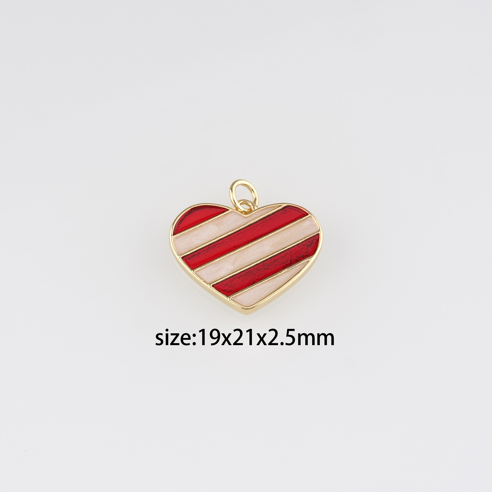 18K Gold Filled Heart Pendant,Enamel Heart Charm Earrings Necklace for DIY Jewelry Making Supply