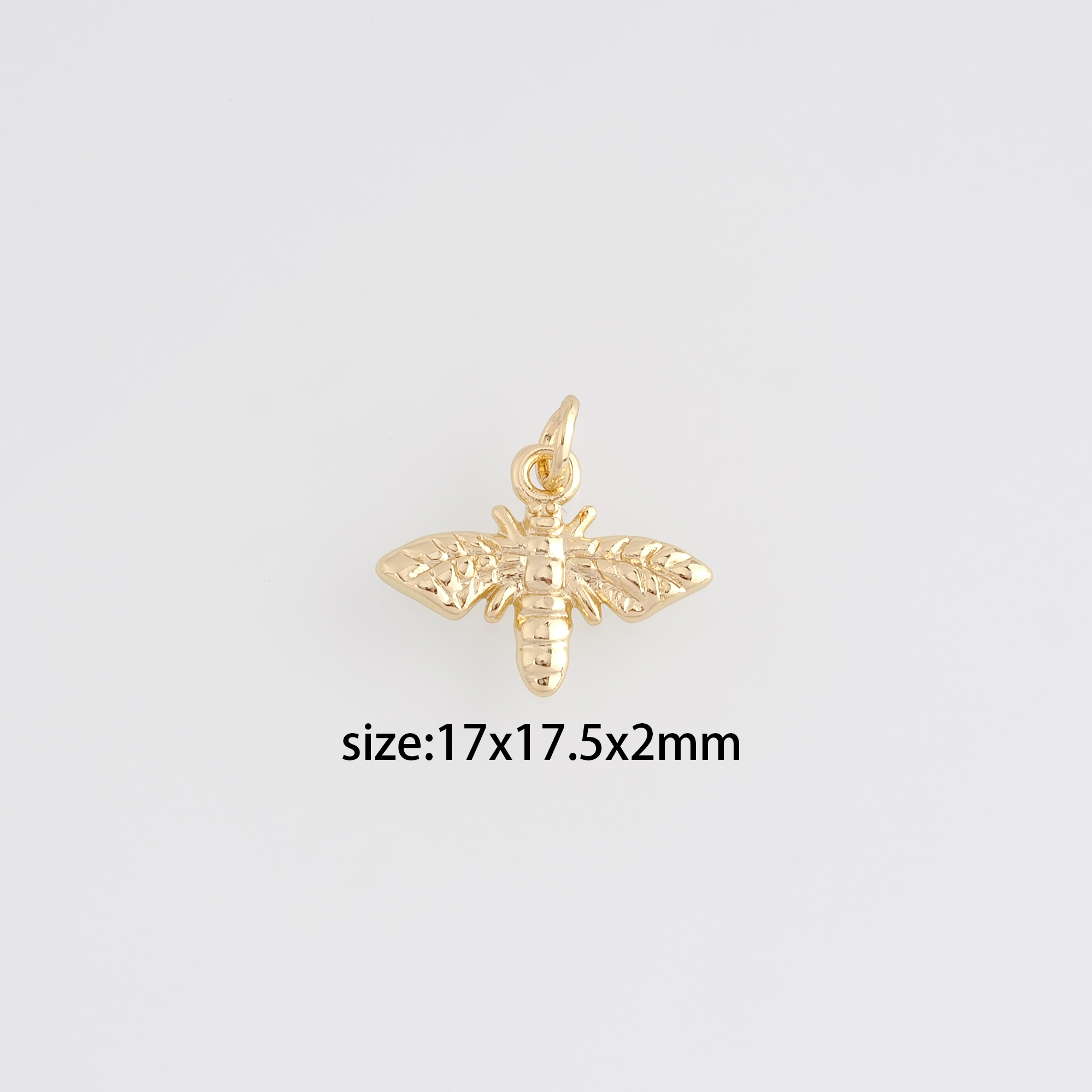 18K Gold Filled Bee Pendant,Dainty Bee Charm Earrings Necklace for DIY Jewelry Making Supply