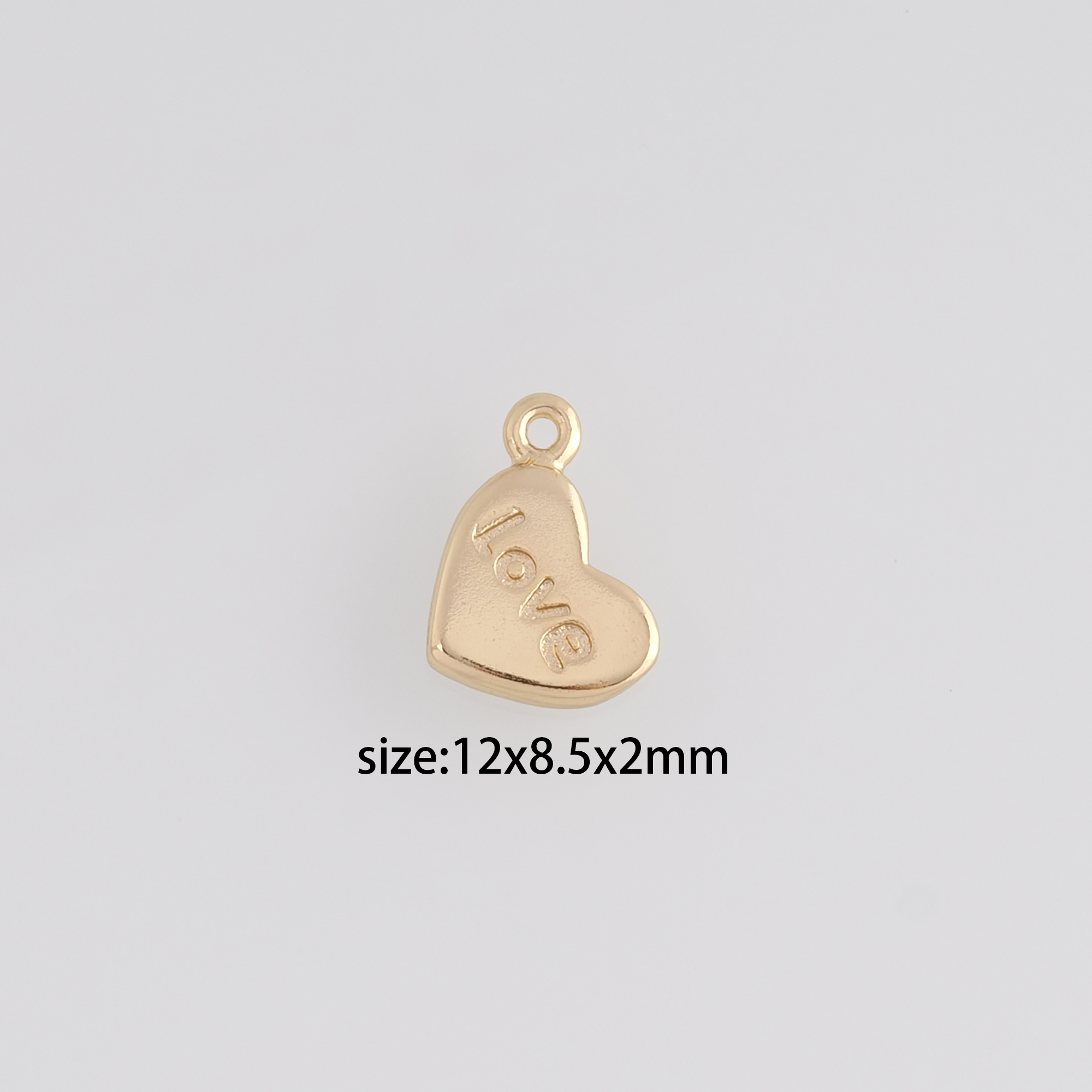 18K Gold Filled Love Heart Pendant,Tiny Heart Charm Earrings Necklace for DIY Jewelry Making Supply