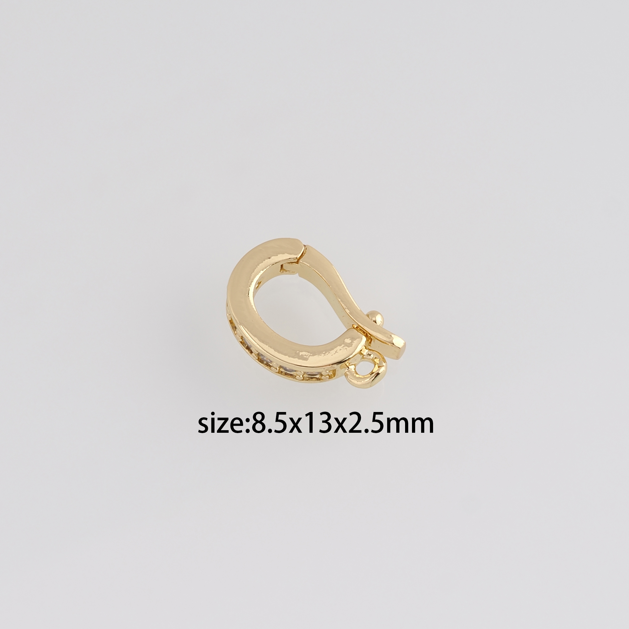 18K Gold Filled Round Snap Clasp,Dainty Push Gate Clasp Lock for DIY Jewelry Necklace Bracelet