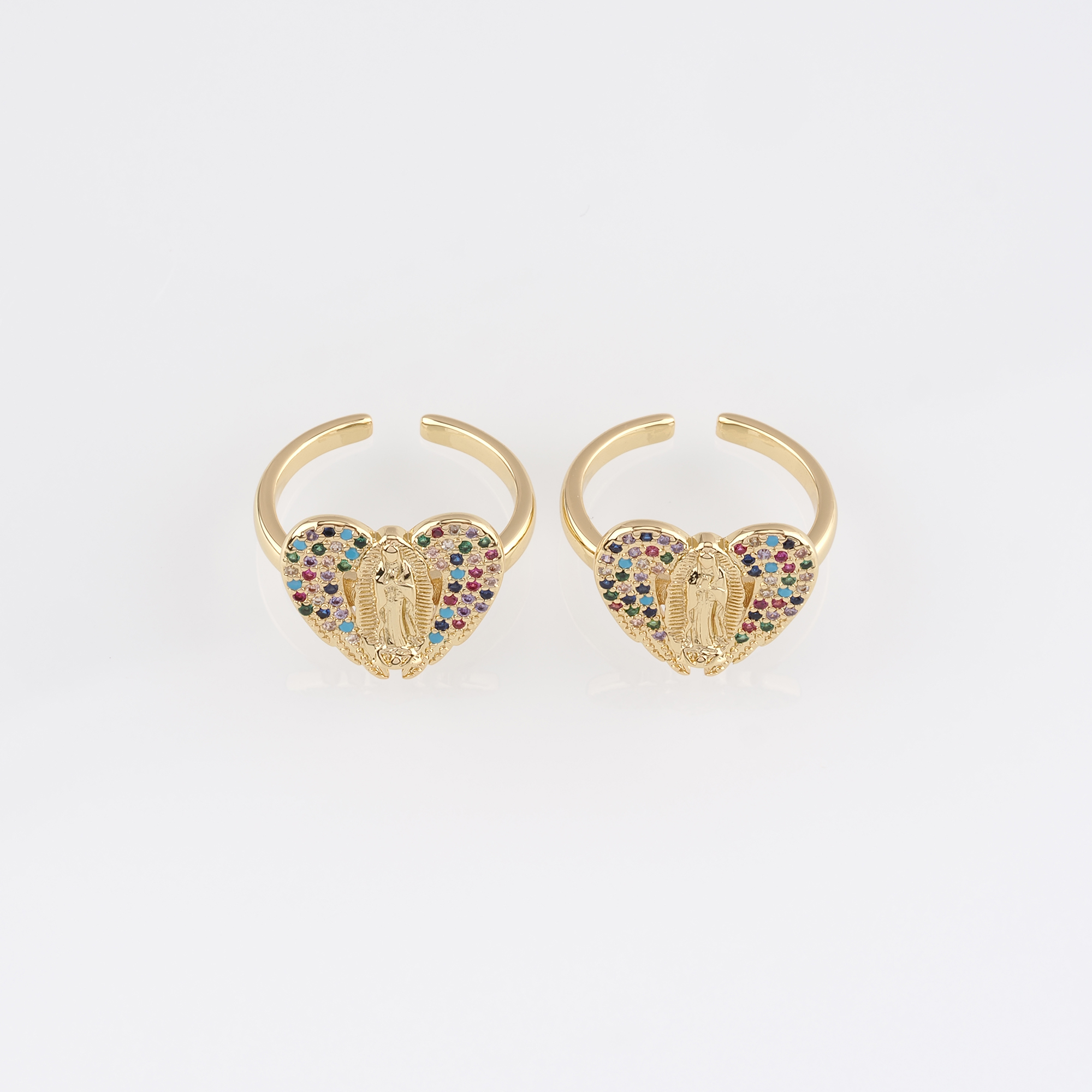 18K Gold Filled Virgin Mary Rings,CZ Maria Rings,Religious Ring,Adjustable Ring,Dainty Ring,Open Ring