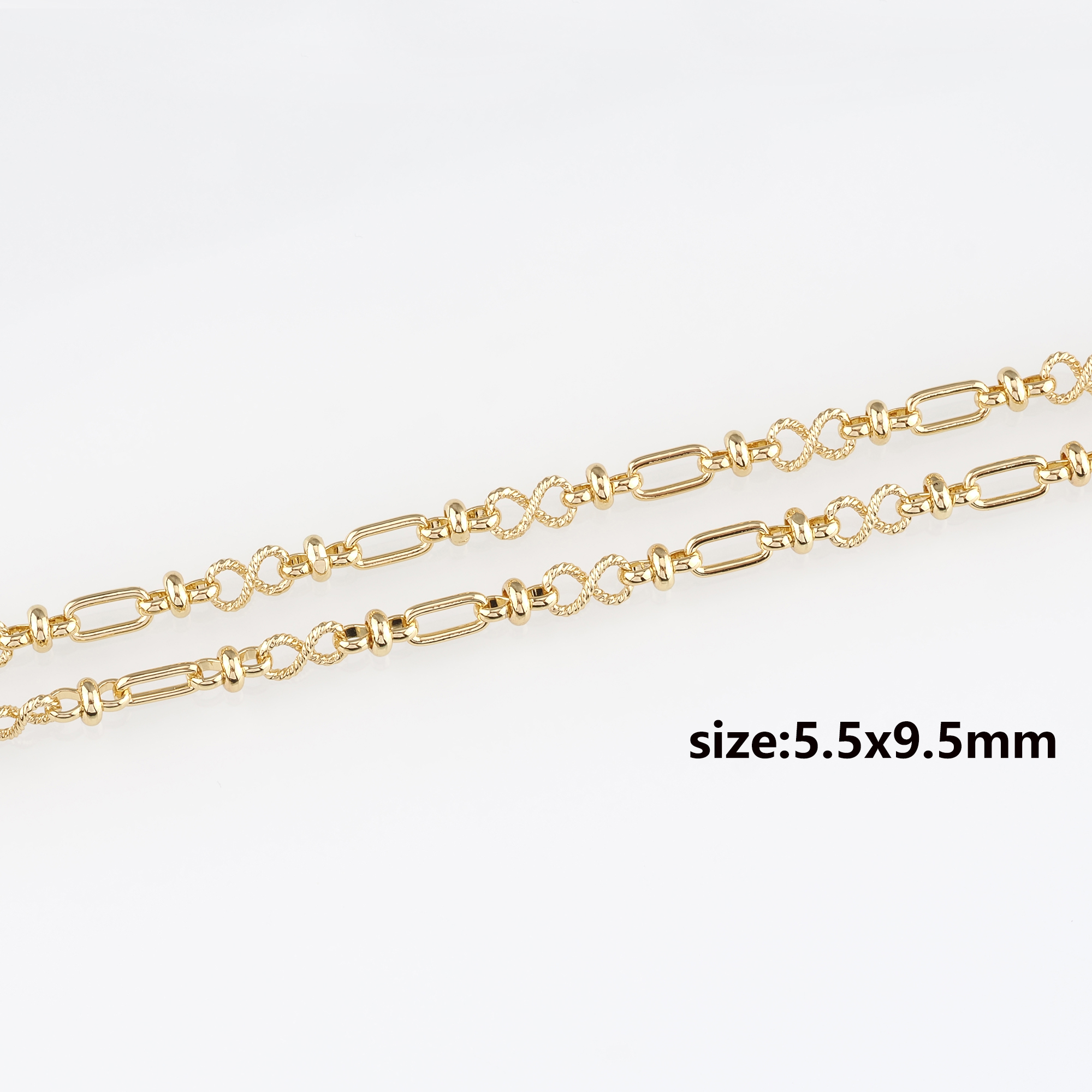 18K Gold Filled Twisted Chain Necklace,Minimalist Link Chain,Gold Twist Chain Necklace for Women DIY Jewelry Making Supply