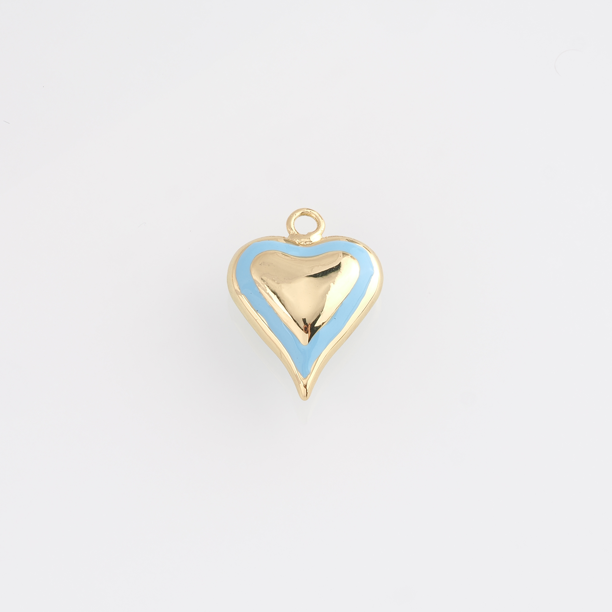 18K Gold Filled Heart Pendant,Enamel Heart Charm Earrings Necklace for DIY Jewelry Making Supply