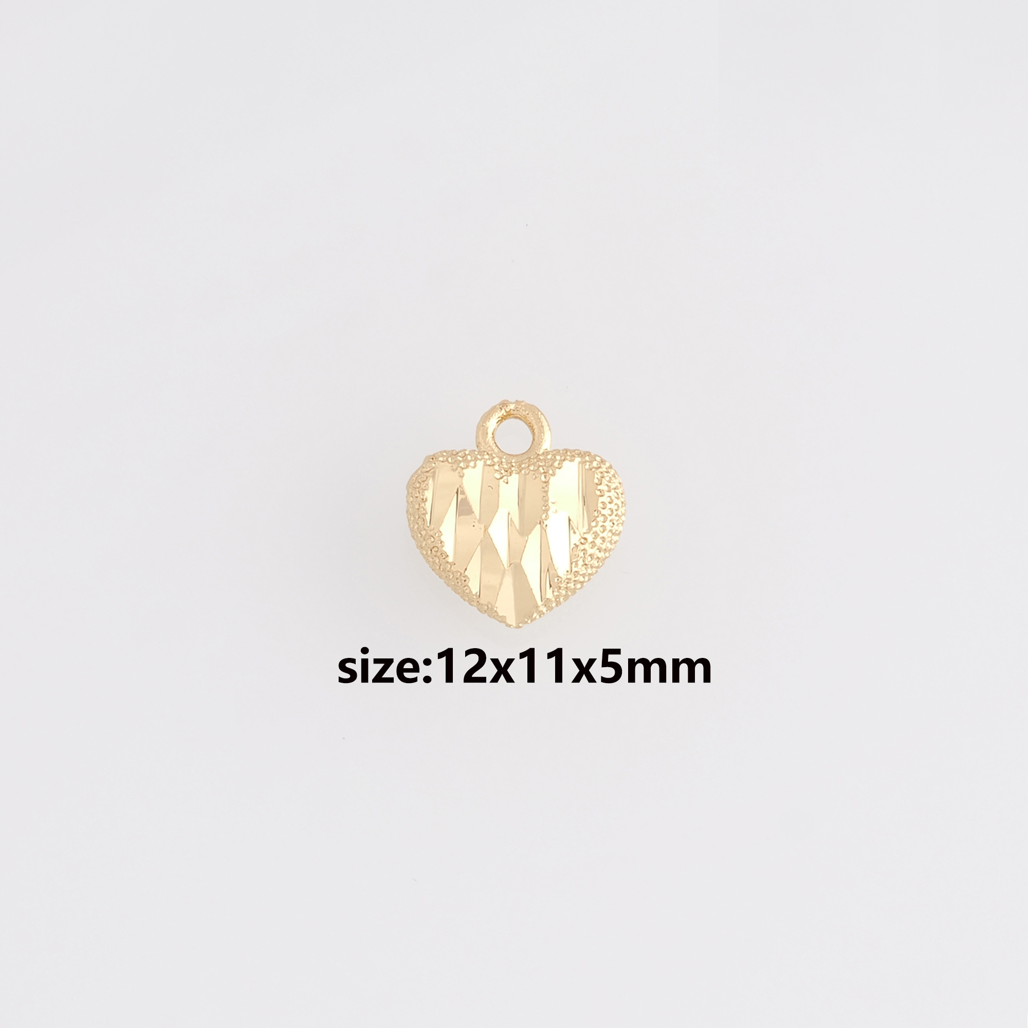 18K Gold Filled Heart Pendant,Heart Charm Earrings Necklace for DIY Jewelry Making Supply