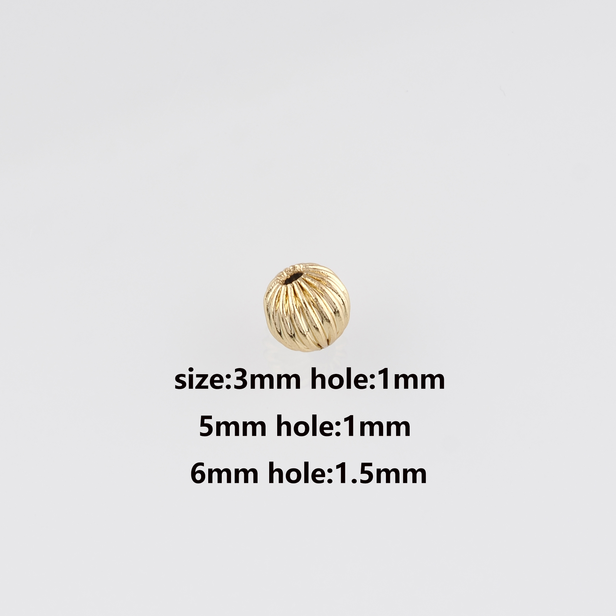 100Pcs 18K Gold Filled Textured Spacer Beads,Gold Round Beads,Ball Bead for Bracelet Jewelry Necklace Making Supply