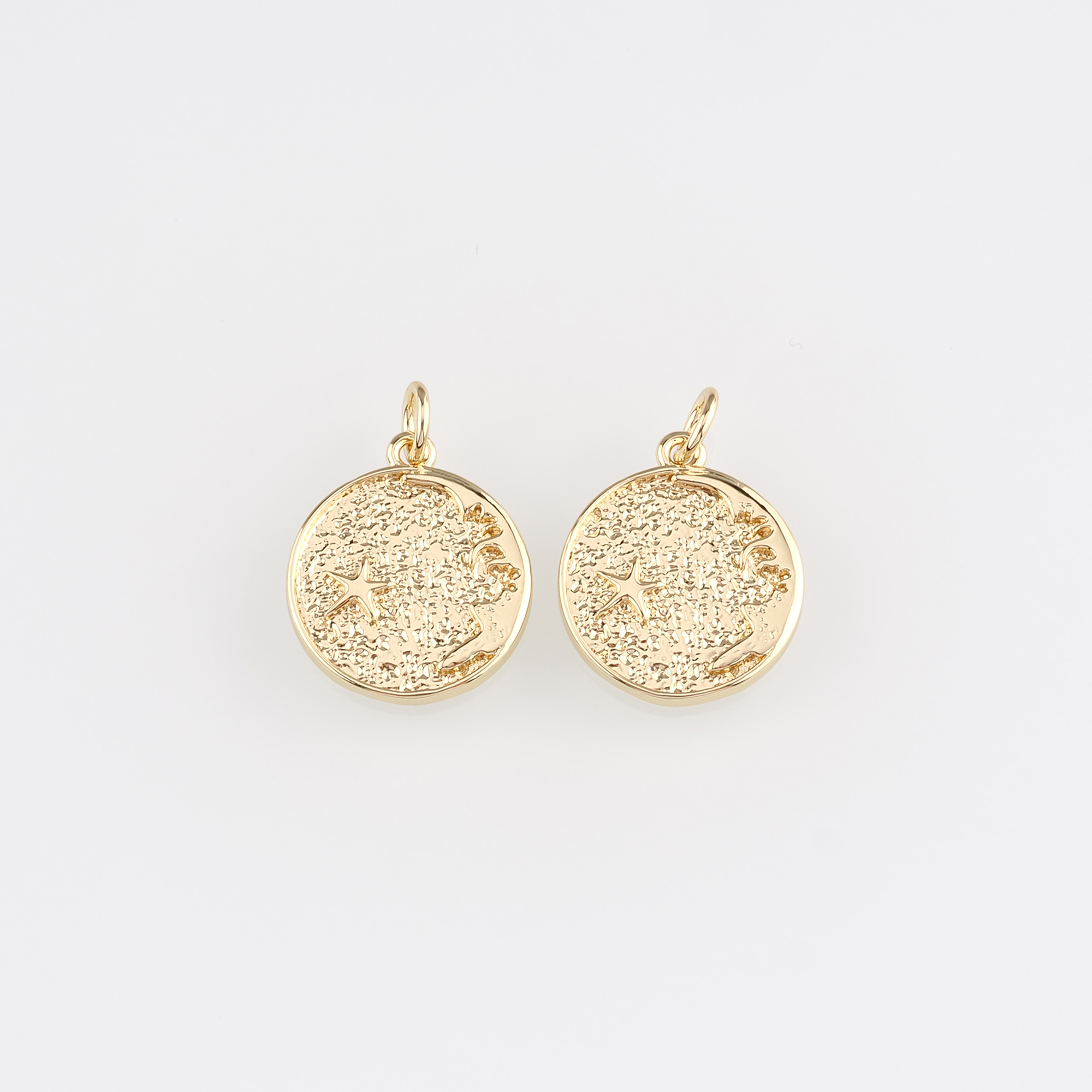 18K Gold Filled Star Pendant,Celestial Charm Earrings Necklace for DIY Jewelry Making Supply